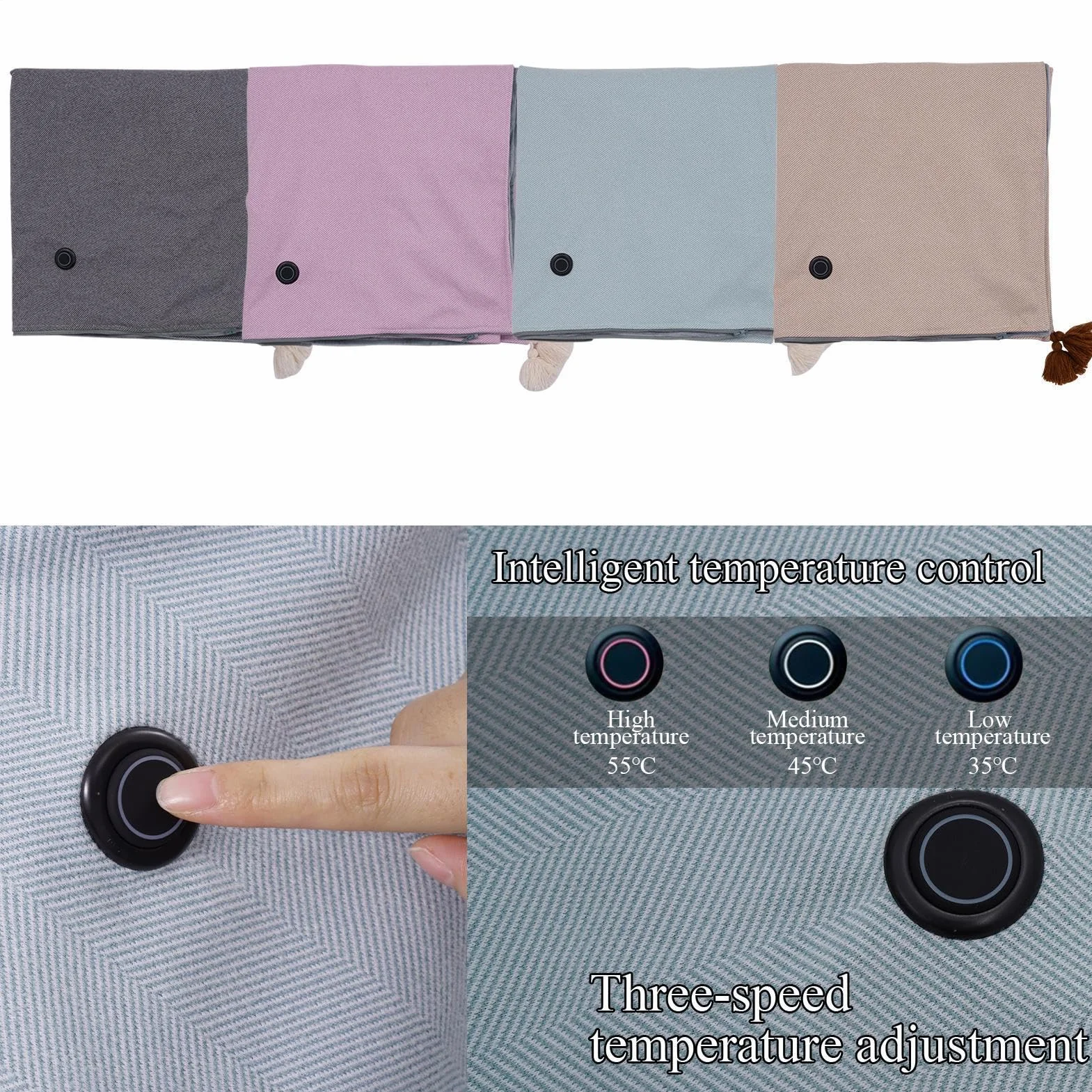 Rzut em grzewczym USB, Rzut em grzewczym USB Trzy wielofunkcyjne urządzenia | Miękki grzewczy na szyję i ramiona Casualowa, leniwa, przytulna, ciepła, miękka, , przenośna n