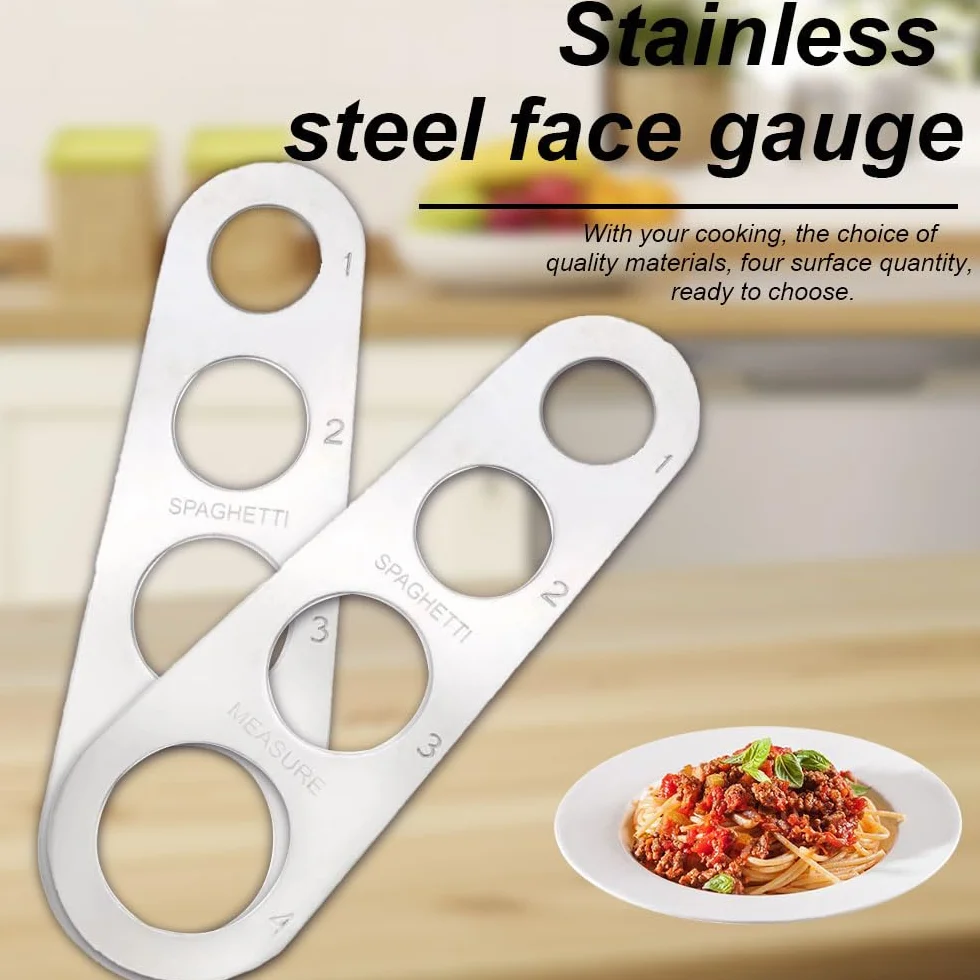 Lmyzcbzl Miernik do Spaghetti ze Stali Nierdzewnej, Miarka do Spaghetti, Miarka do Makaronu ze Stali Nierdzewnej, Z 4 Otworami Pomiarowymi, Pomoc w Kuchni