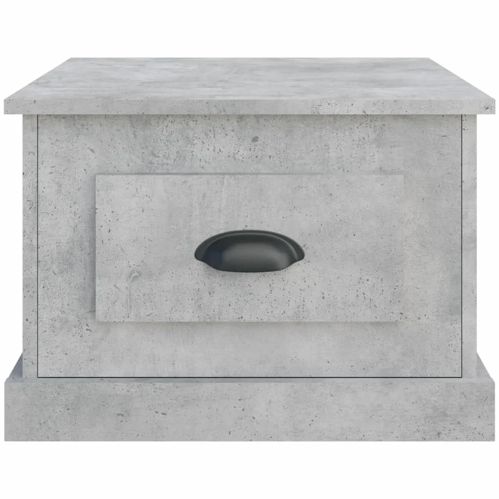 Générique Stolik kawowy Szary Beton 50x50x35 cm Drewno inżynierskie | 1 szuflada do przechowywania, wytrzymała góra, łatwa do czyszczenia, idealna do salonu