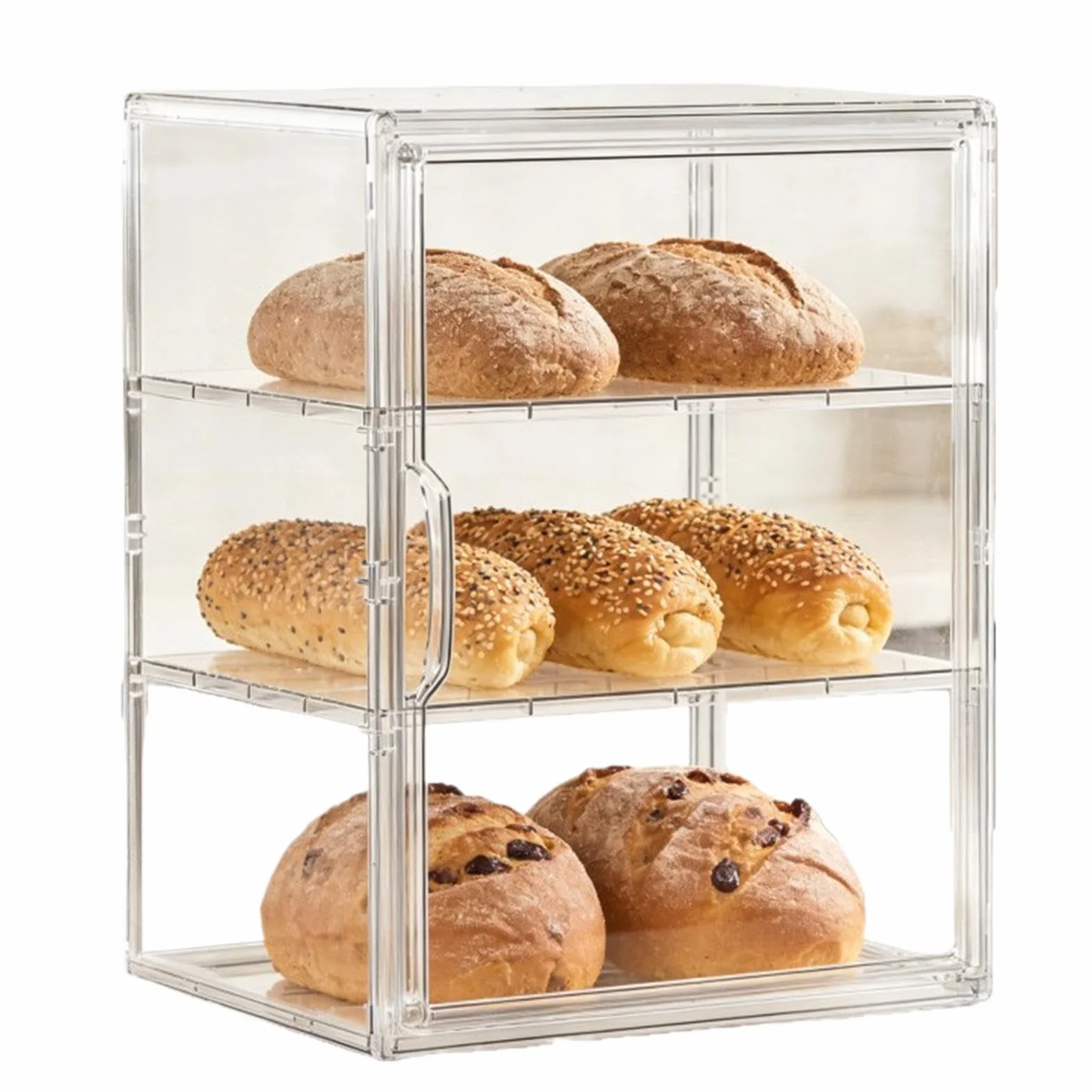 Pojemnik Do Przechowywania Pieczywa Duży Przezroczysty Pojemnik | Pojemnik Na Pieczywo Na Blat Narożny Spiżarnię Żywność Kanapki Tosty Bochenki Ciasto Bajgle Bułki Banany Mas