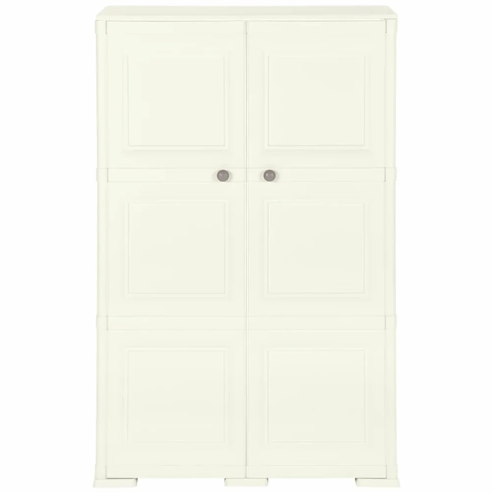 vidaXL Szafka plastikowa, 79x43x125 cm, wygląd drewna, waniliowa, szafka magazynowa, szafka do magazynku, szafeczka, szafki magazynowe