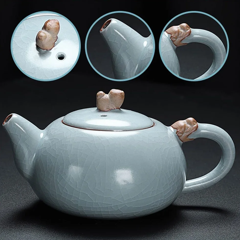 Gongfu zestaw do herbaty – zestaw czajniczek do herbaty z tacą do serwowania i pudełkiem na ceremonię parzenia herbaty, przenośna zastawa stołowa do herbaty kungfu, idealny do domu lub podróży