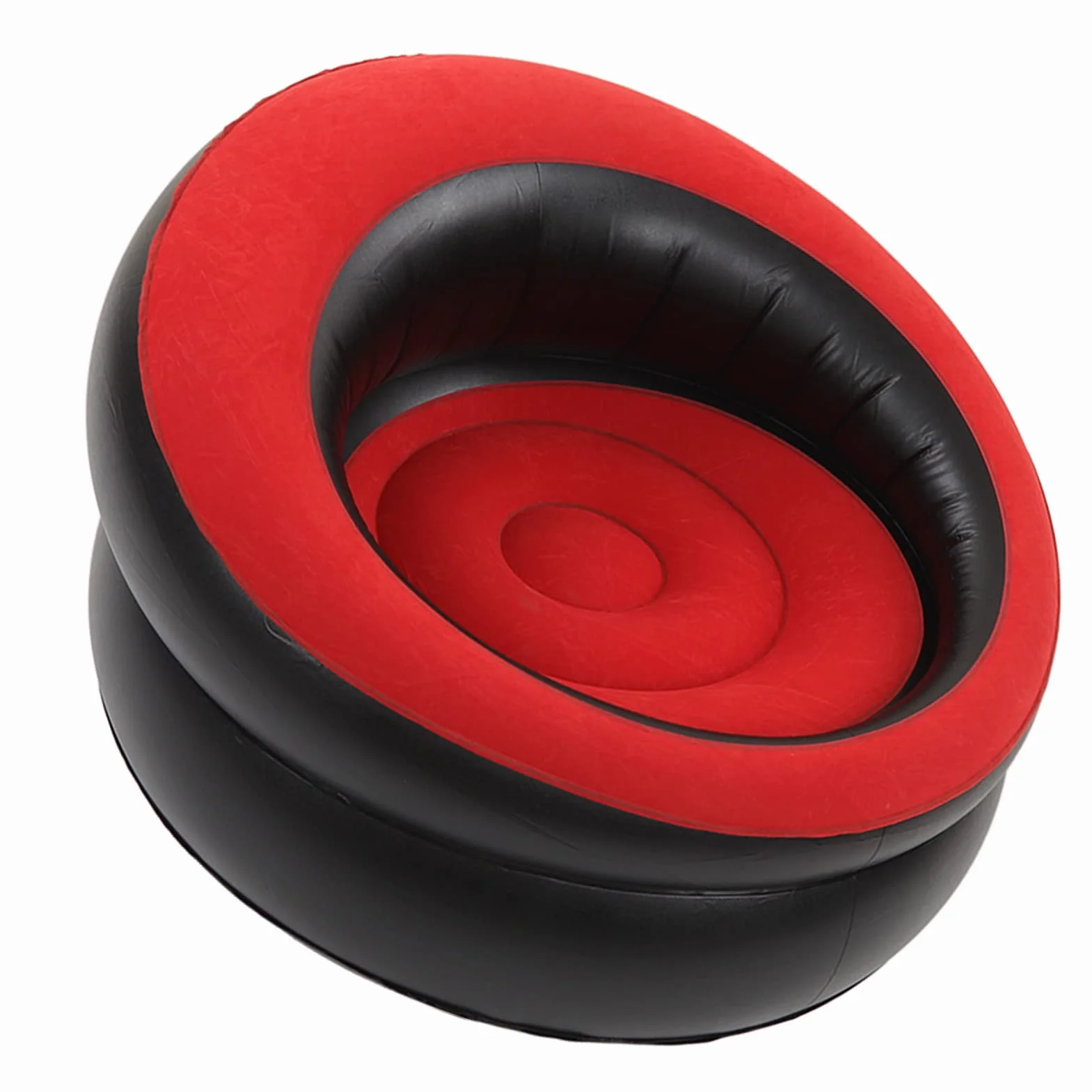 Nadmuchiwana Sofa, Rozkładana Dmuchana Sofa, Dmuchane Kanapy Nadmuchiwany Fotel Wypoczynkowy do Salonu Sypialnia Czytelnia Biuro Balkon Kemping Podróż (Czerwony)