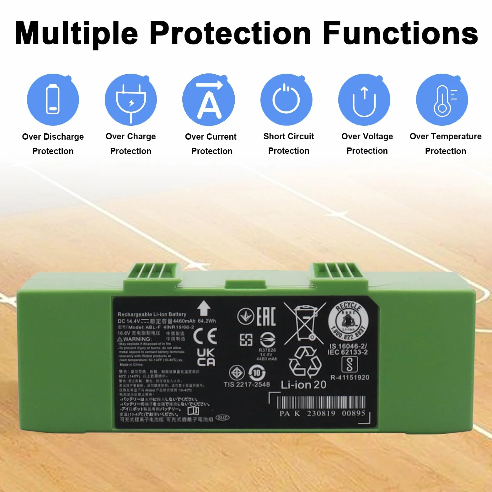 Bateria 14,4 V 4 460 mAh do iRobot Roomba serii e, i7+, i7, i8+, i8, i6, i4, i3, e5, e6, J7