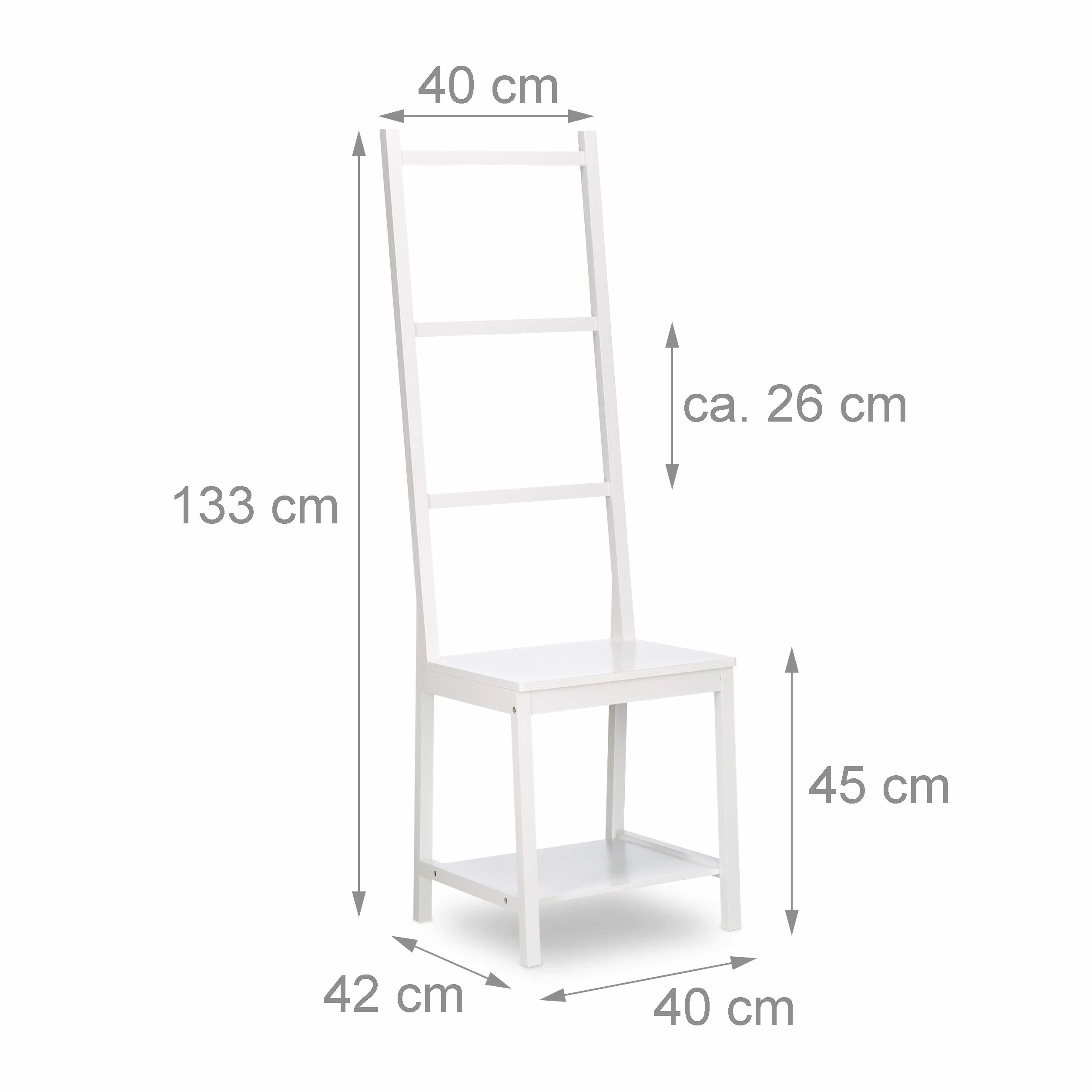 Wieszak na ręczniki Relaxdays bambus 133 x 40 x 42 cm biały