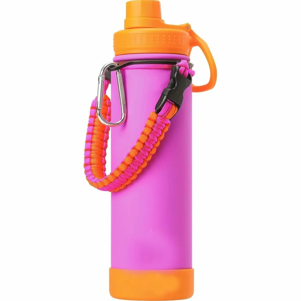 Izolowana butelka na wodę szerokie usta stalowy kubek z pokrywką szczelny podwójna ścianka vacuum flask 24h zimny kołnierz (22oz)