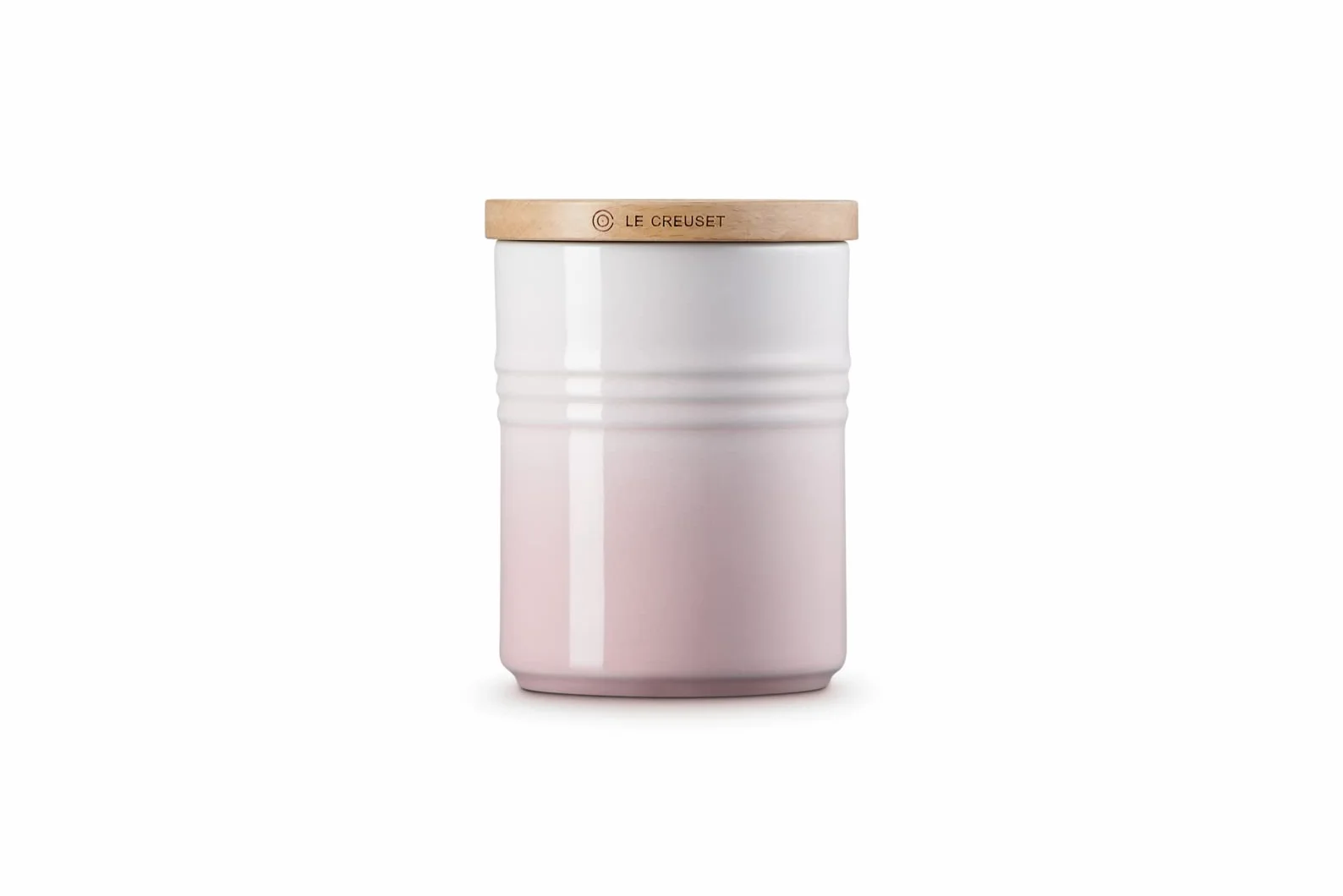 Le Creuset Puszka na Zapasy z Drewnianą Pokrywką, 540 ml, 10 cm, Głęboka Herbata, Shell Pink, 60825547770099