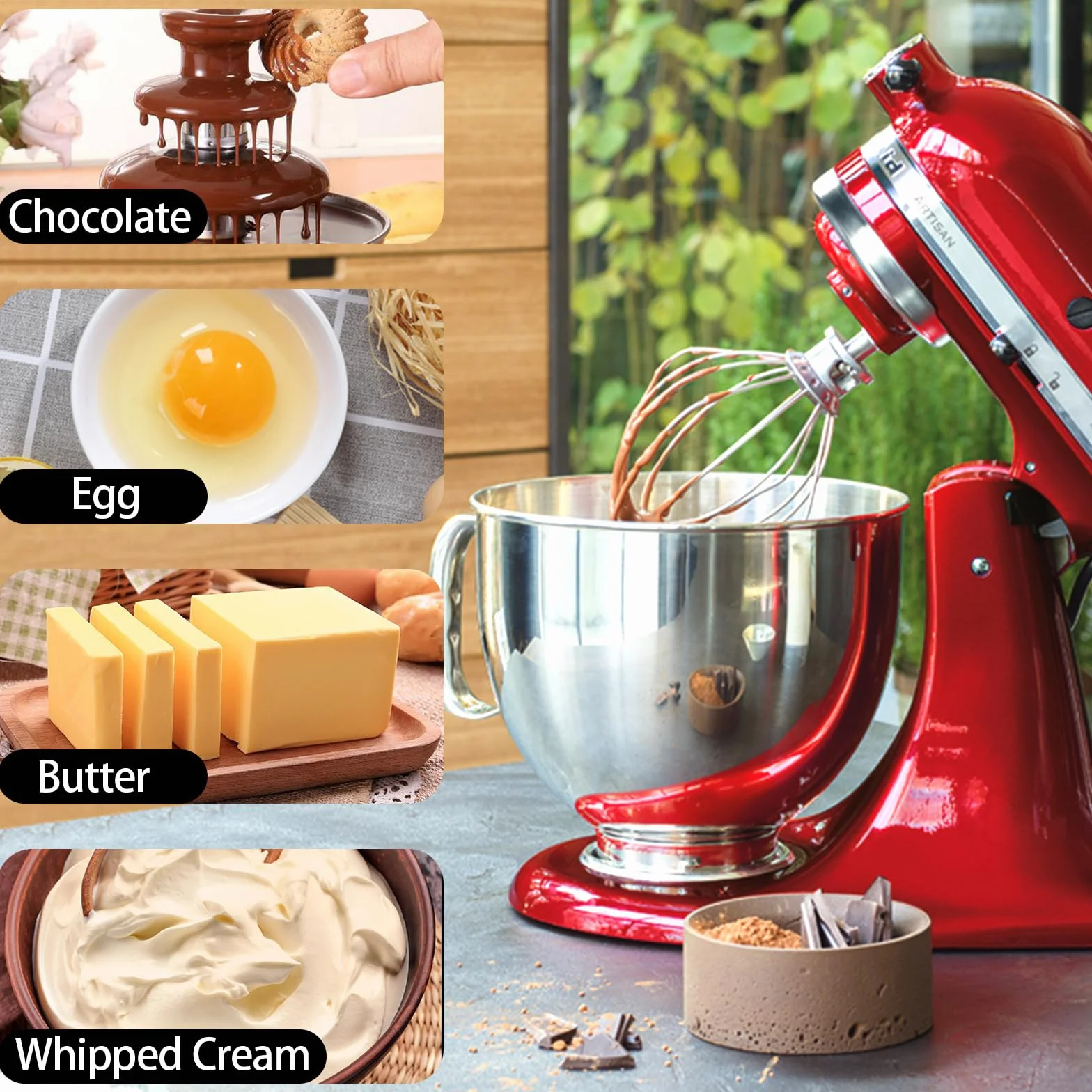 K45WW 6-żyłowa trzepaczka wymienna akcesoria ze stali nierdzewnej, kompatybilny z KitchenAid, trzepaczka do ugniatania, 4,5QT