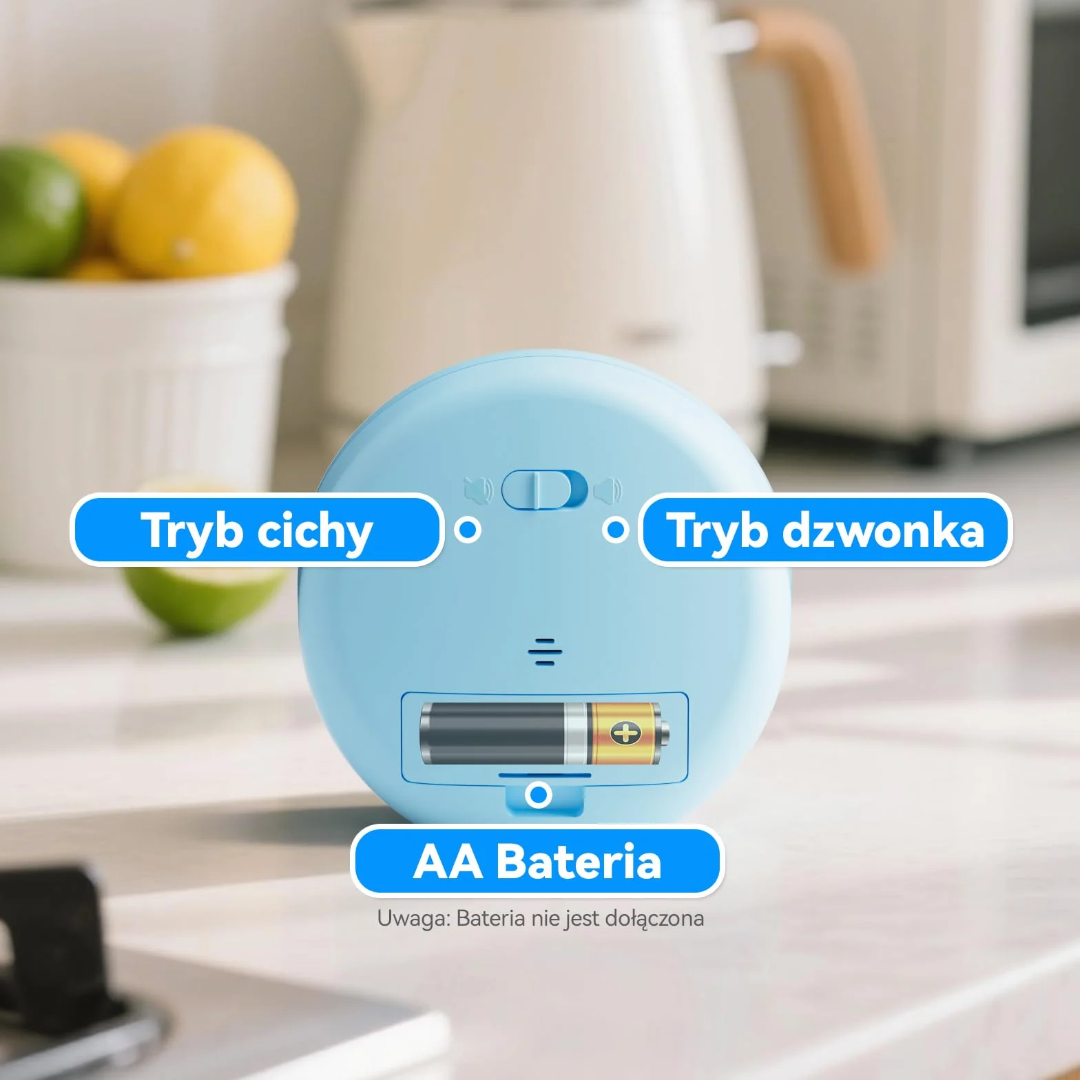 Wizualny timer dla dzieci i dorosłych, Rainbow Disk 60 Minute Countdown z trybami cichym i głośnym, narzędzie do zarządzania czasem (niebieski)