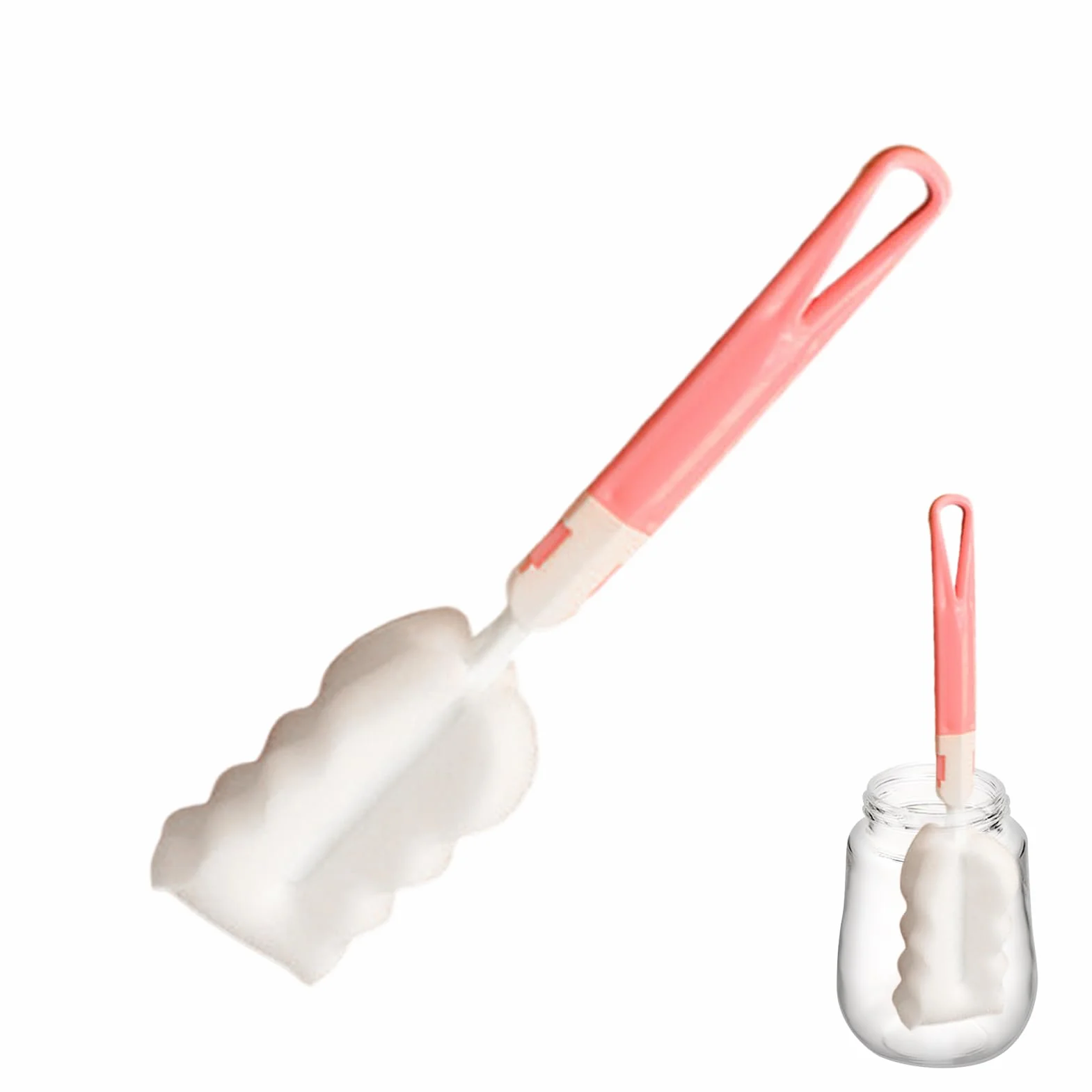 Bottle Cleaner Brush Scrubber, 22cm PP Cup Sponge Brush, Ergonomic Handle Scrubbing Tool for Tumblers, Mugs, Glasses, Kitchenware, Household Washing