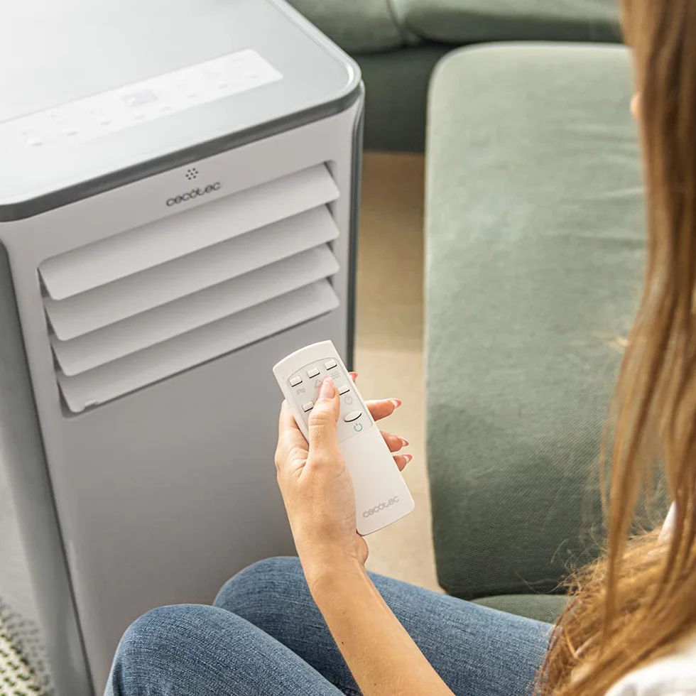 Cecotec Przenośna klimatyzacja z pilotem i pompą ciepła ForceClima 9400 Soundless Heating. 9000 BTU, wyświetlacz LED, 5 trybów, osuszanie, zasięg 20 m2