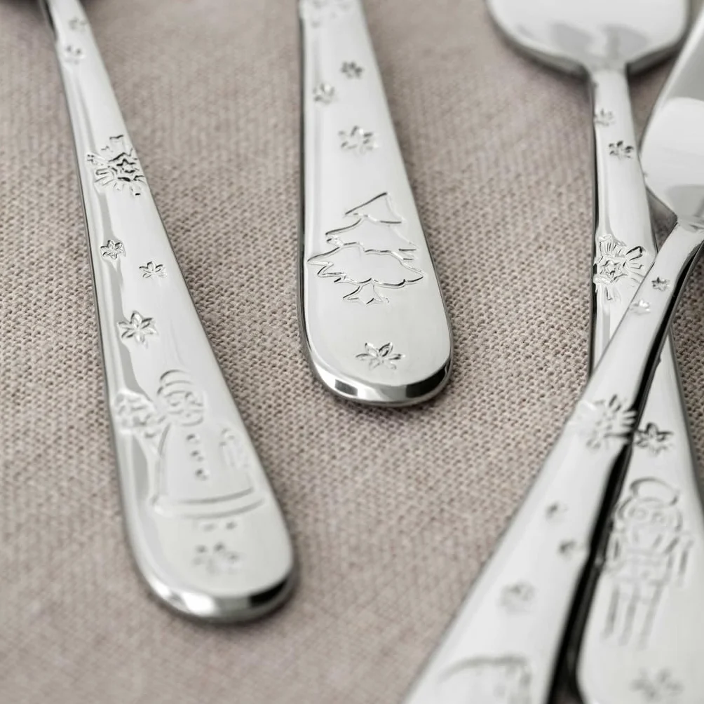Villeroy & Boch - Toy's Delight zestaw widelczyków do ciasta 6-cz. srebrny, można myć w zmywarce, Boże Narodzenie, zestaw sztućców dla 6 osób, widelczyki deserowe, małe widelczyki, stal nierdzewna