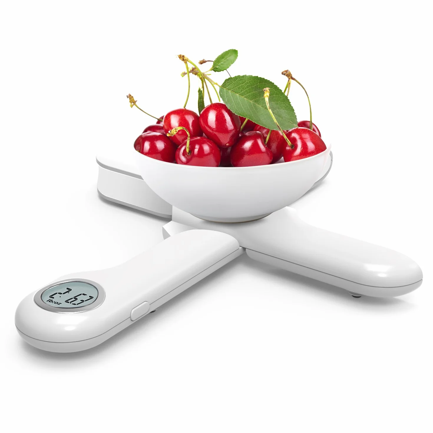 CAMRY Składana waga kuchenna, cyfrowa waga kuchenna, 5KG/1g, wyświetlacz LCD, z funkcją tarowania (biała)