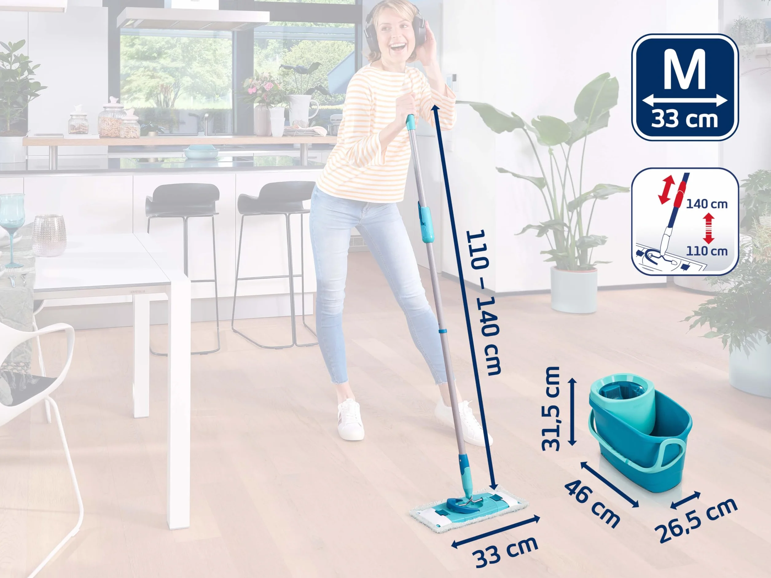 Leifheit Zestaw Clean Twist M Ergo (Micro Duo) + SUPERDUSTER M