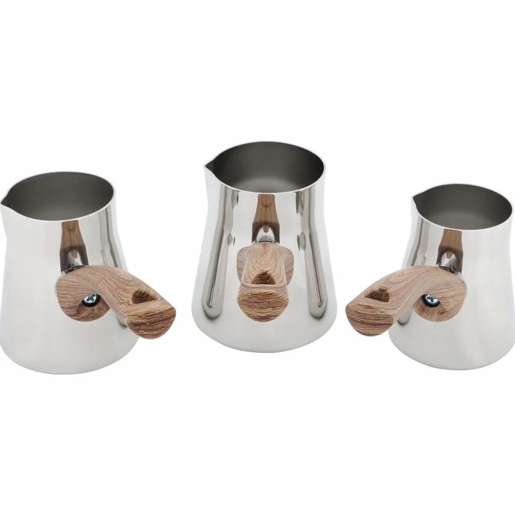 Serenk Ekspres do kawy Turecka Indukcja | Zestaw 4 sztuk ze stali nierdzewnej do autentycznej kawy tureckiej - pojemność od 2 do 4 filiżanek - Turkish Coffee Maker