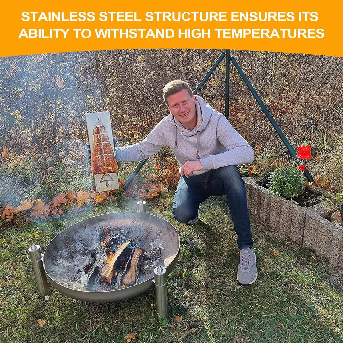Stal Nierdzewny Przyrząd Do Pieczenia Łososia,Płaska Ruszt Do Ryb I Grillowania Łososia - Bezpieczna Deska do Grillowania na Zewnątrz, Akcesoria do Wędkarstwa, Kempingu, na Trawie