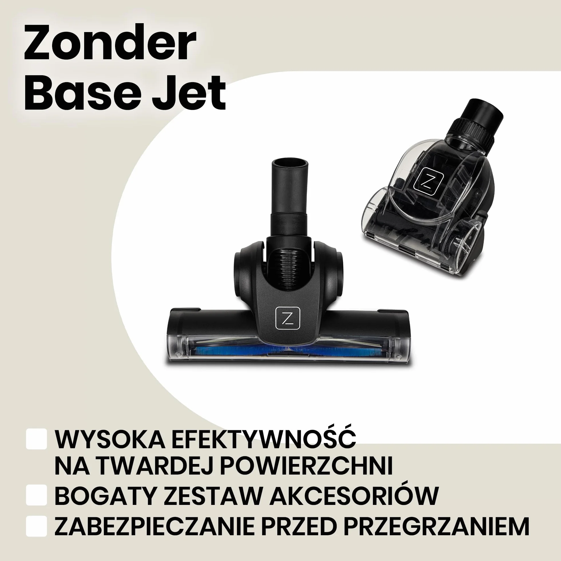 ZEEGMA Zonder Base Jet cyklonowy odkurzacz bezworkowy, 4000W, technologia PowerSuction, zbiornik 2 L, klasa energetyczna A, 2 filtry HEPA H13, moc ssania 20000 PA, 4 dodatkowe nakładki
