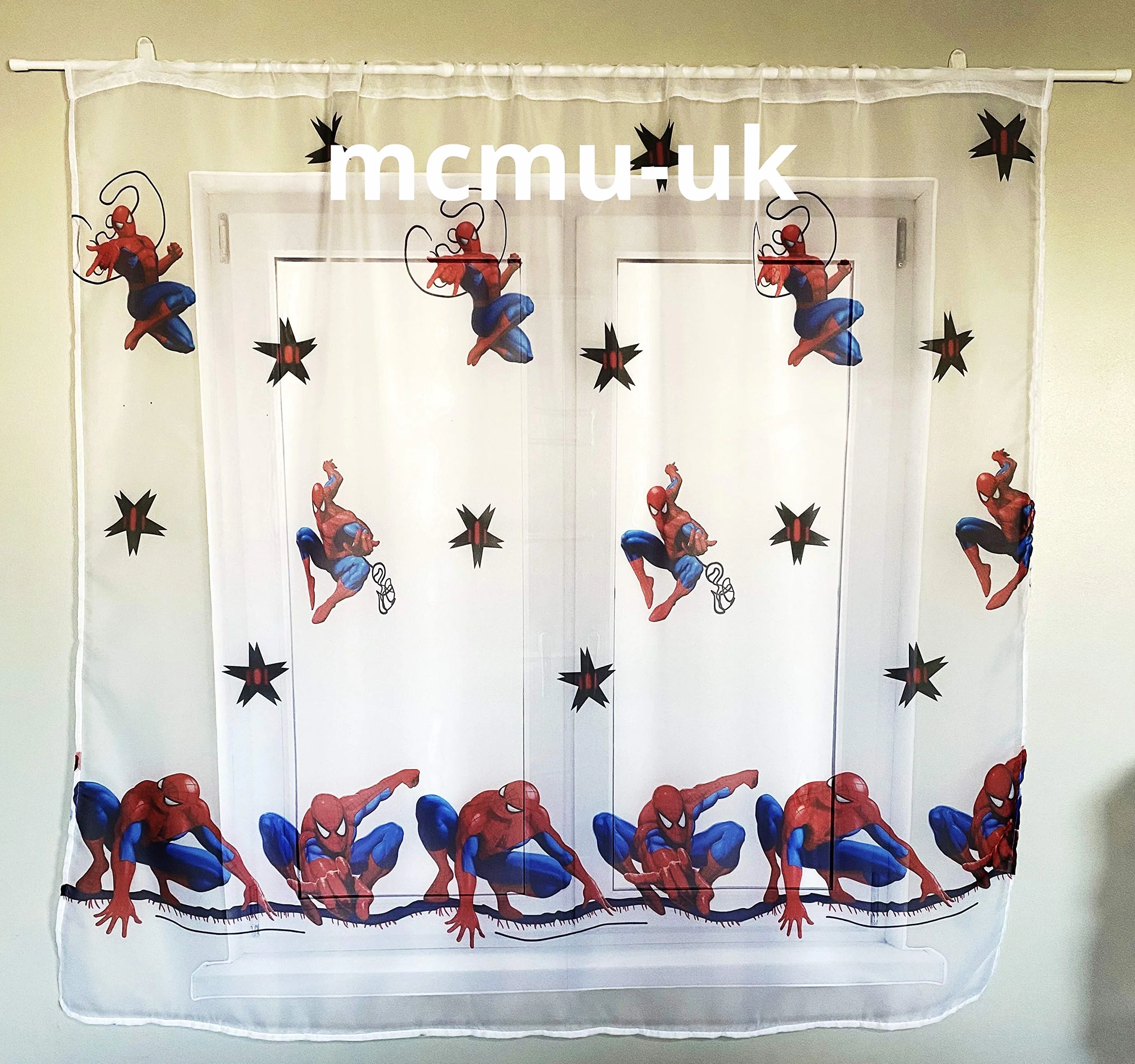 Disney Spiderman firanki 225 cm szerokości x 150 cm długości do pokoju dziecięcego zasłona Disney