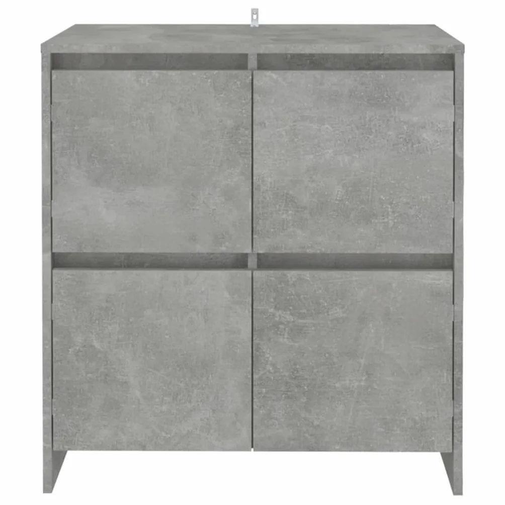Kredens zestaw 2 betonowych szarych, 70 x 41 x 75 cm, materiał drewnopochodny, z 4 drzwiami, przestronne miejsce do przechowywania, do salonu, kuchni, jadalni, uniwersalna szafka do