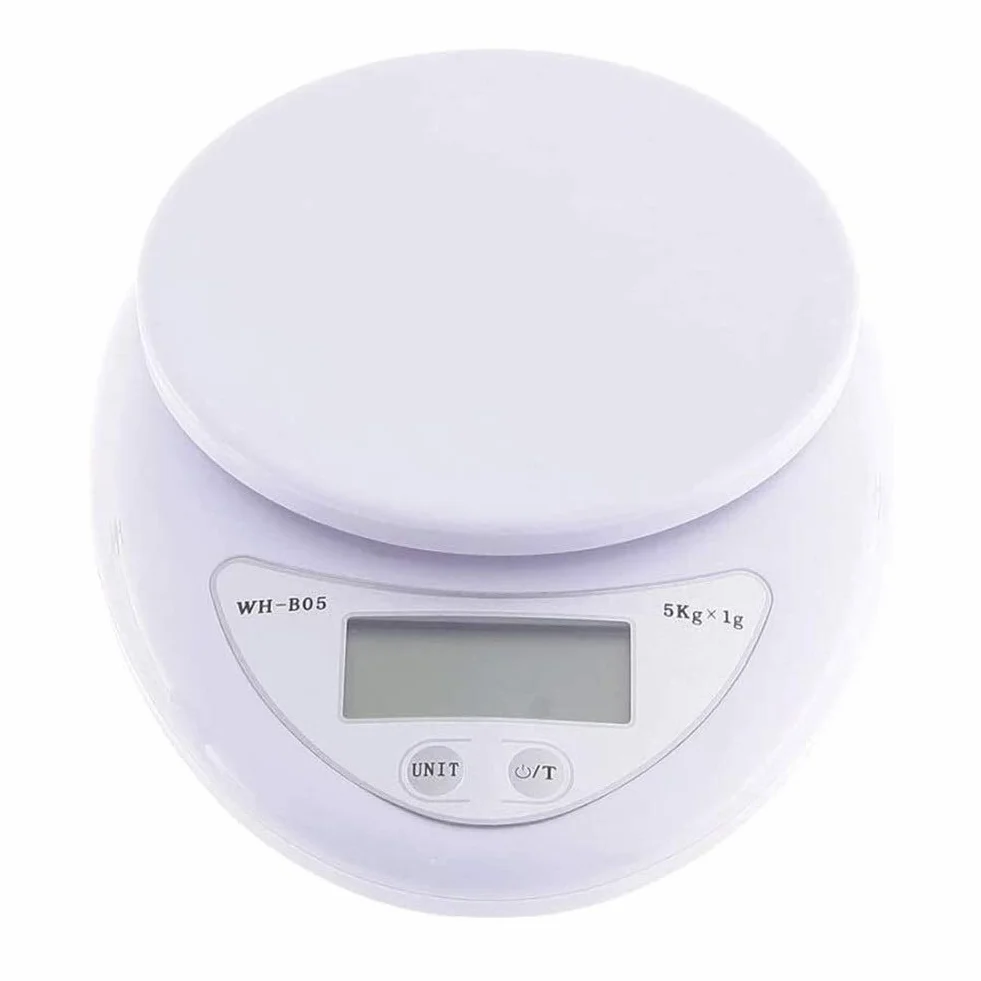 Wlectronic cyfrowa waga spożywcza 5000 g/1 g waga elektroniczna, przenośna mini stal nierdzewna podświetlany cyfrowy wyświetlacz LCD jedzenie kuchnia pocztowa waga