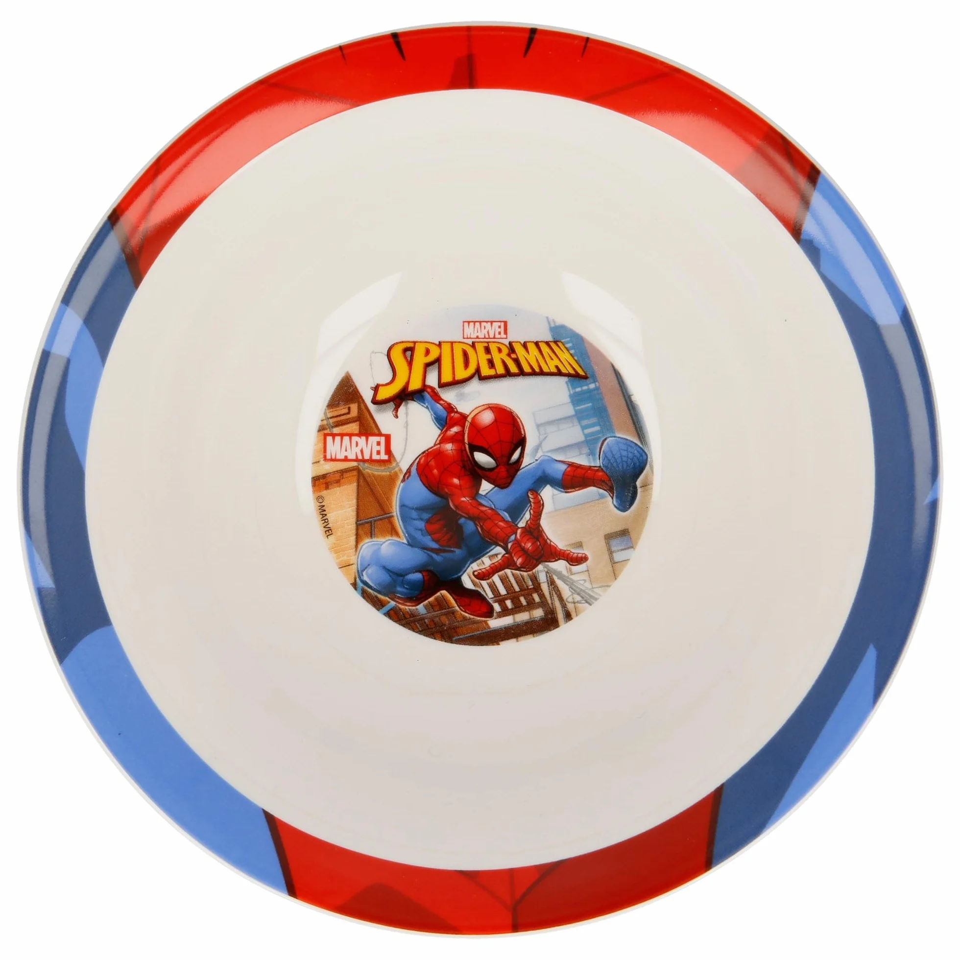 Zestaw do naczyń Stor z melaminy w otwartych opakowaniach prezentowych, 3-częściowy, miska, talerz, taza, Spiderman Streets