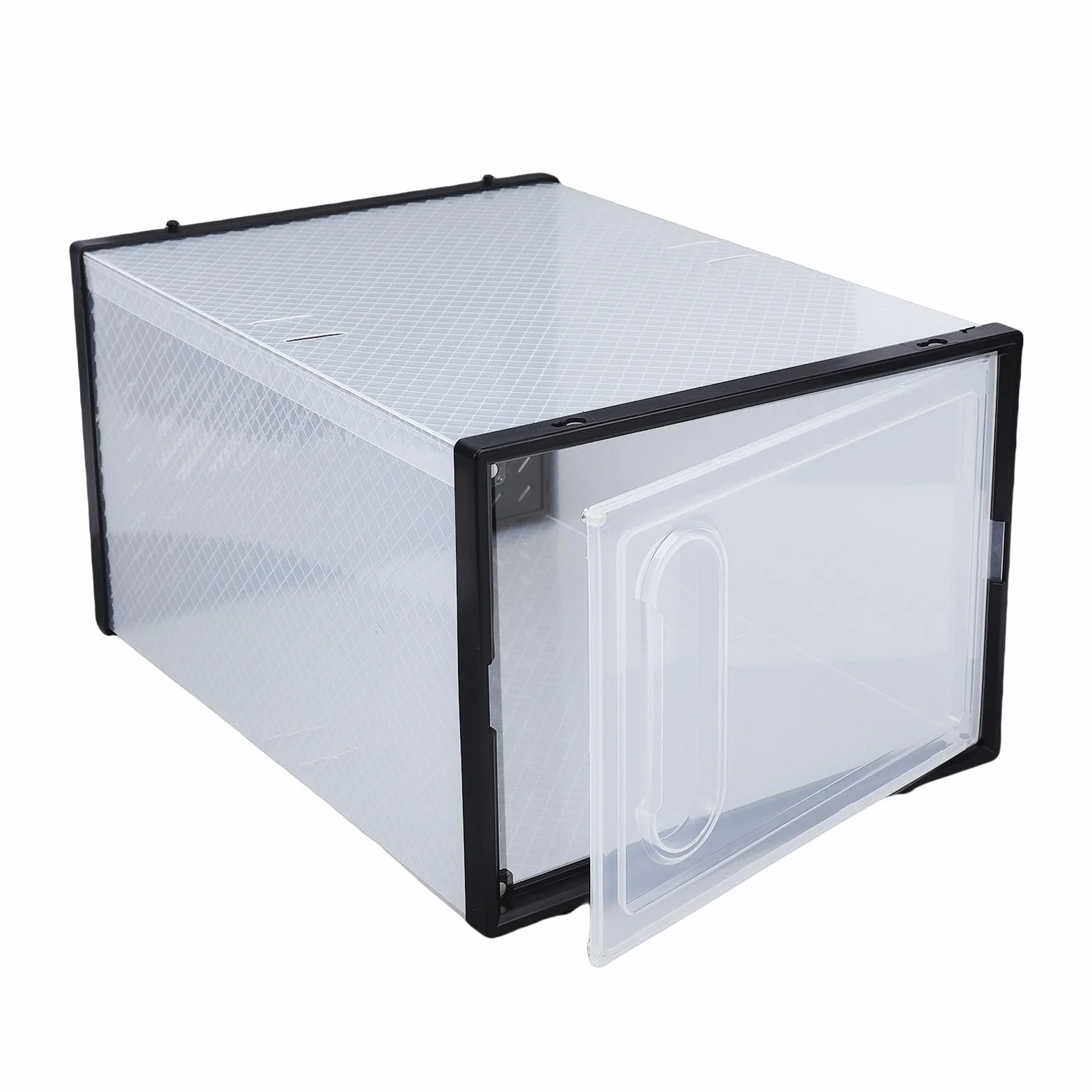Aramox Duży Organizer do Przechowywania Butów, Przezroczyste Plastikowe Pudełko na Buty ABS PP z Drzwiczkami Magnetycznymi, możliwość Układania w Stosy 13,19 X 9,84 X 7,28 Cala Witryna na Tenisówki do