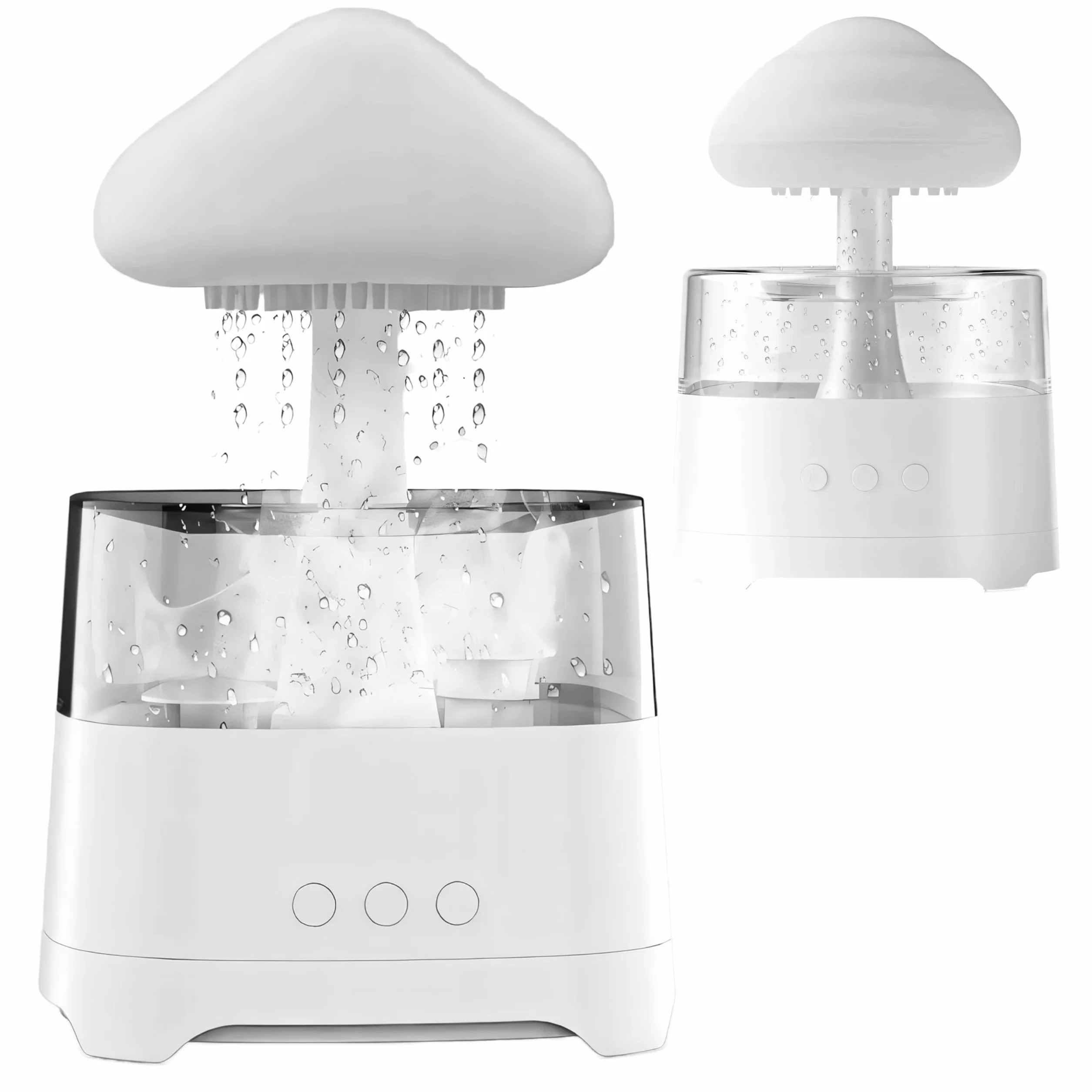 Retoo Nawilżacz powietrza, dyfuzor olejków eterycznych, lampka nocna, 7 kolorów, lampka nocna, chmury deszczu, lampa zapachowa do pokoju, sypialni, pokoju dziecięcego, 300 ml, 5 W, 3 olejki zapachowe