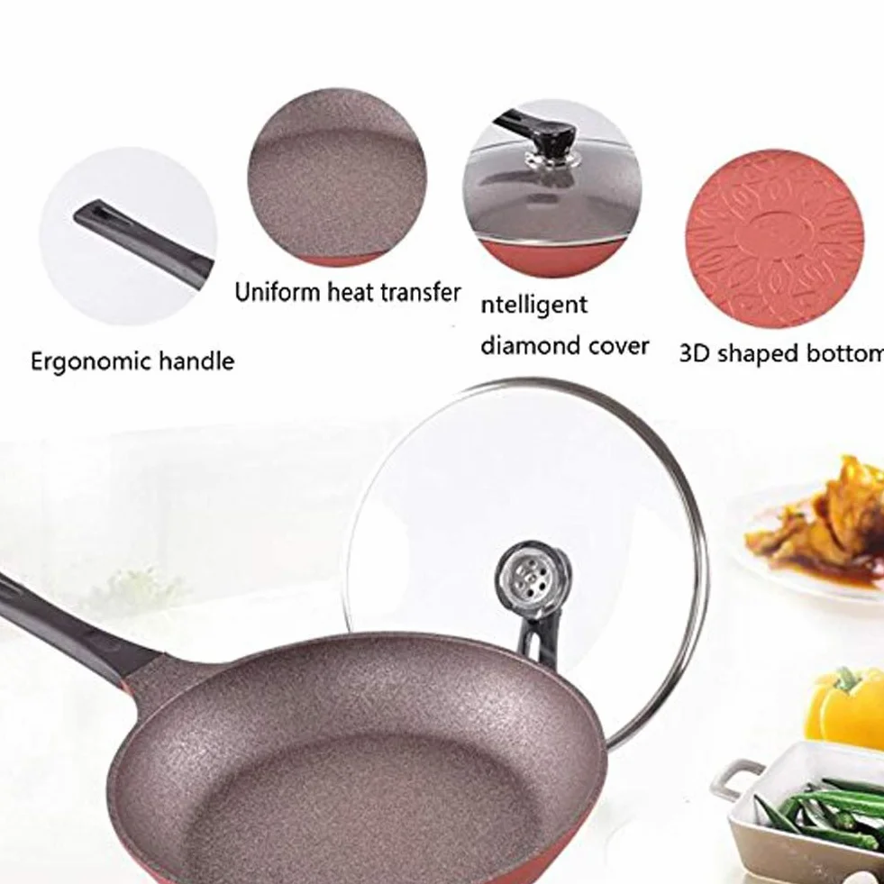 Patelnia Wok Patelnia nieprzywierająca Patelnia bezdymna Patelnia granitowa Patelnia z płaską powłoką nieprzywierającą Wok Warstwa penetracyjna Naczynia kuchenne Garnek indukcyjny Patelnia