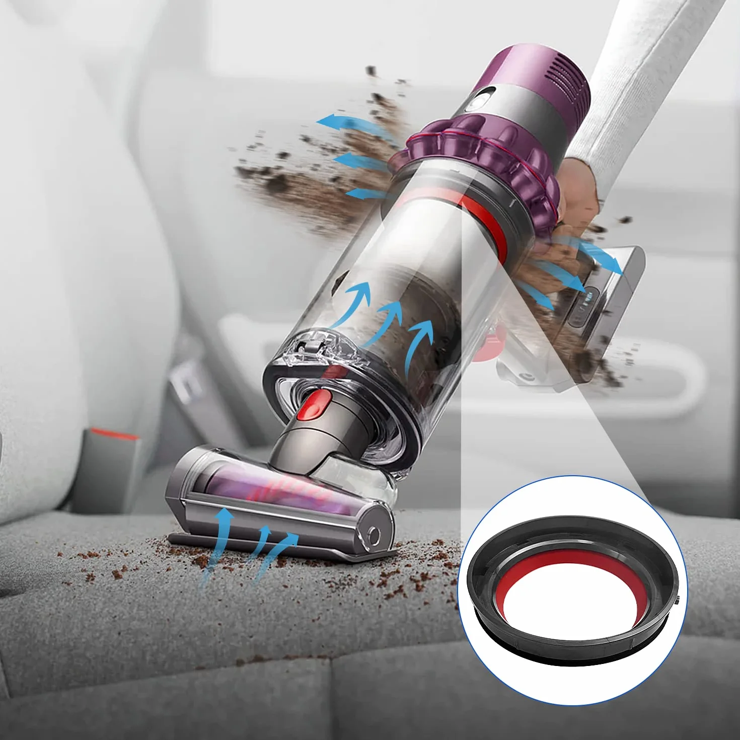 O-ringi do pojemnika na kurz do odkurzacza Dyson V11, sztywny pierścień uszczelniający kompatybilny z akcesoriami Dyson V11 SV14 SV15, części zamienne do odkurzacza Dyson z wkrętakiem