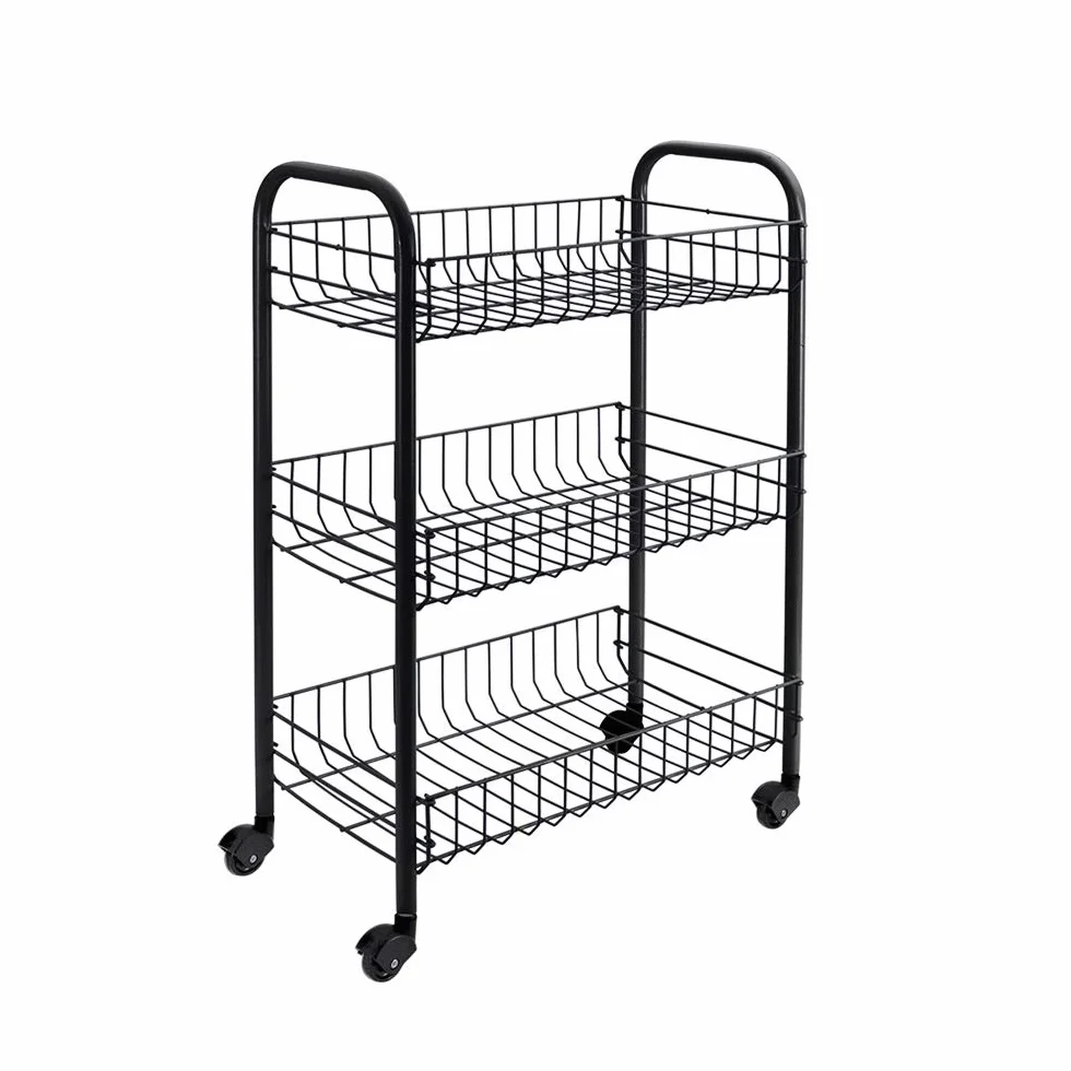 METALTEX Carrito Multiuso 3 Estantes Siena czarne 41 x 23 x 63 cm