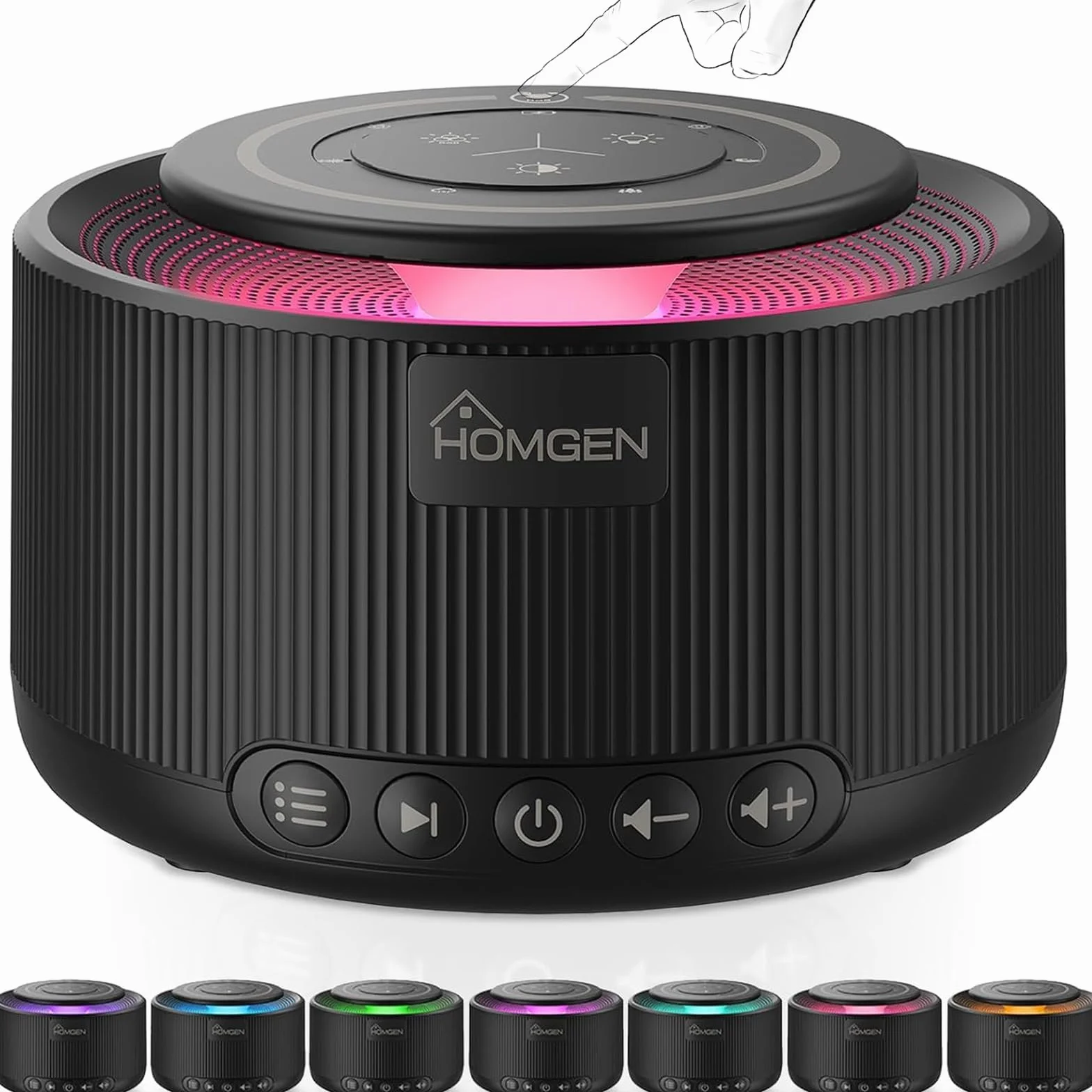 HOMGEN Biała maszyna do szumów dla dorosłych i niemowląt Maszyna dźwiękowa z lampką nocną i 30 relaksującymi dźwiękami White Noise Machine Baby Przenośny z funkcją pamięci i ładowania przez