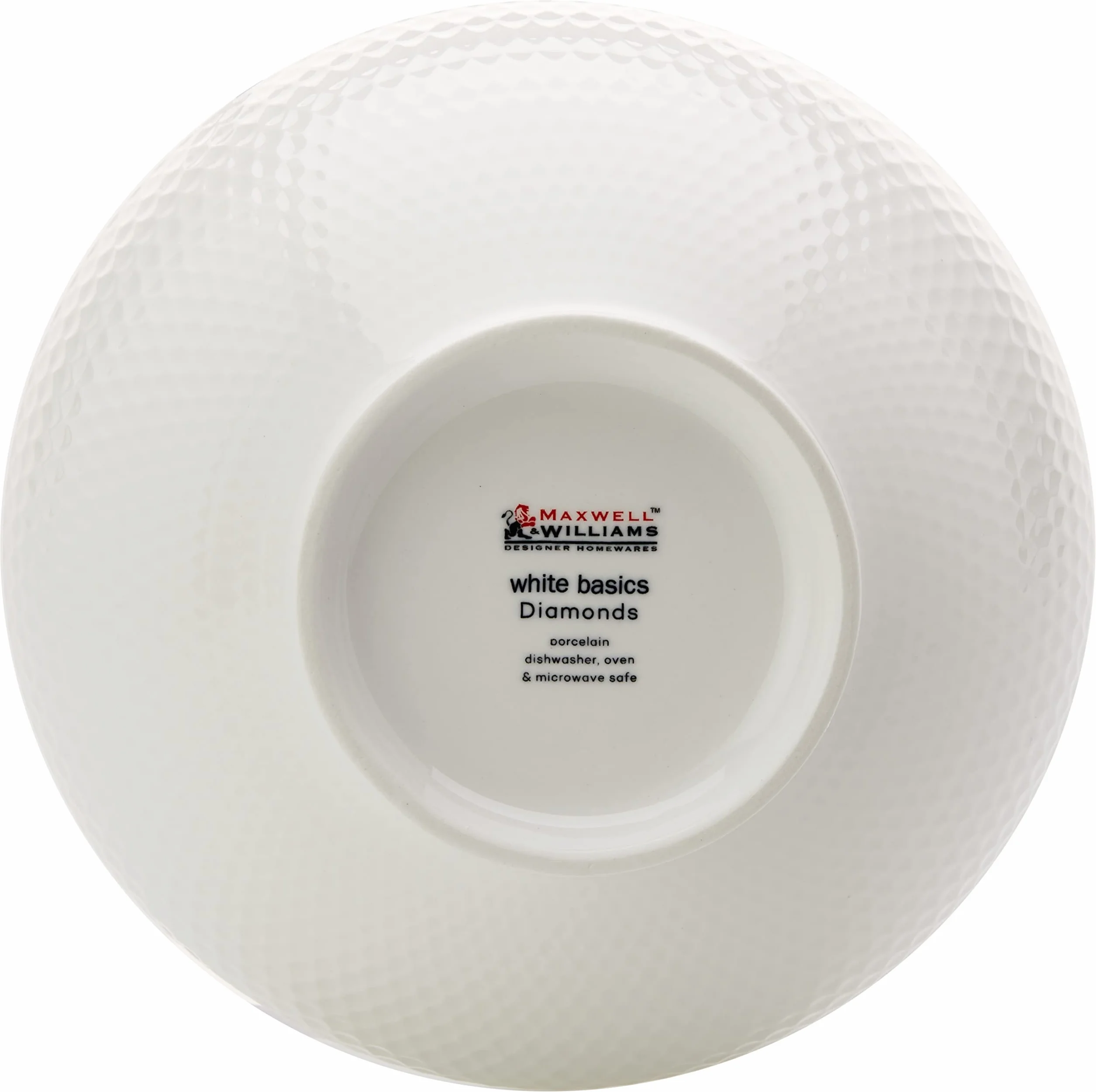 Maxwell & Williams Basics Diamentowa miseczka do makaronu, biała, 18 cm