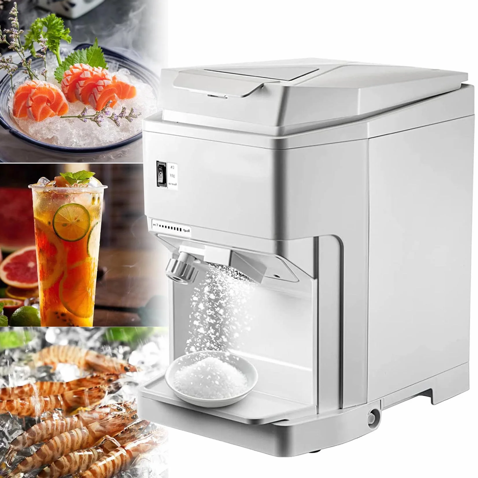 Przenośna kruszarka do lodu i kruszarka do lodu, 250 W, 265 funtów/h, pojemność 2,3 l, idealna do użytku domowego i komercyjnego