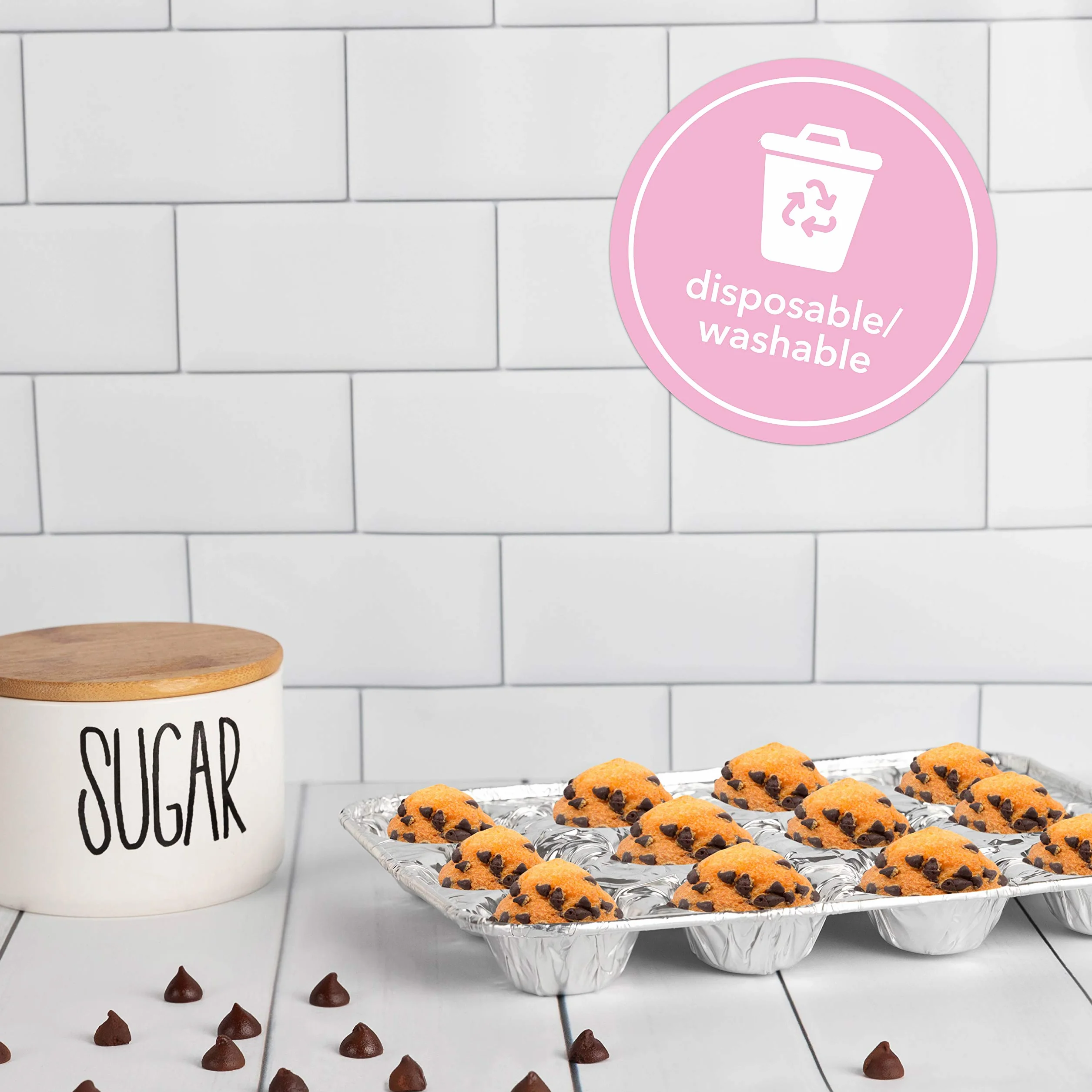 Plasticpro Foremki do muffinek z folii aluminiowej wielokrotnego użytku i jednorazowe, pomieści 12 mini babeczek / folii do muffinek opakowanie 50 sztuk