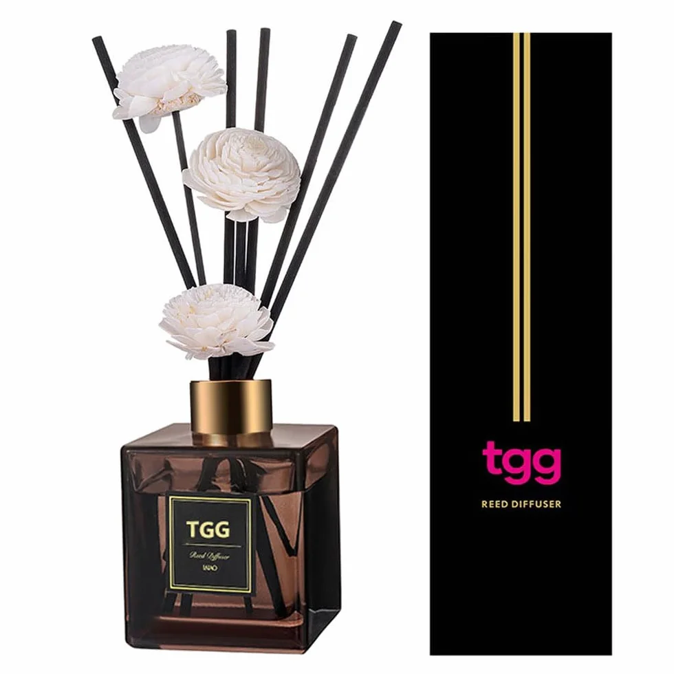 tgg Zestaw dyfuzora trzcinowego, 200 ml (6,7 uncji) lawendowy jaśminowy perfum patyczki do aromaterapii, trzciny olejków eterycznych do domu, hotelu, spa