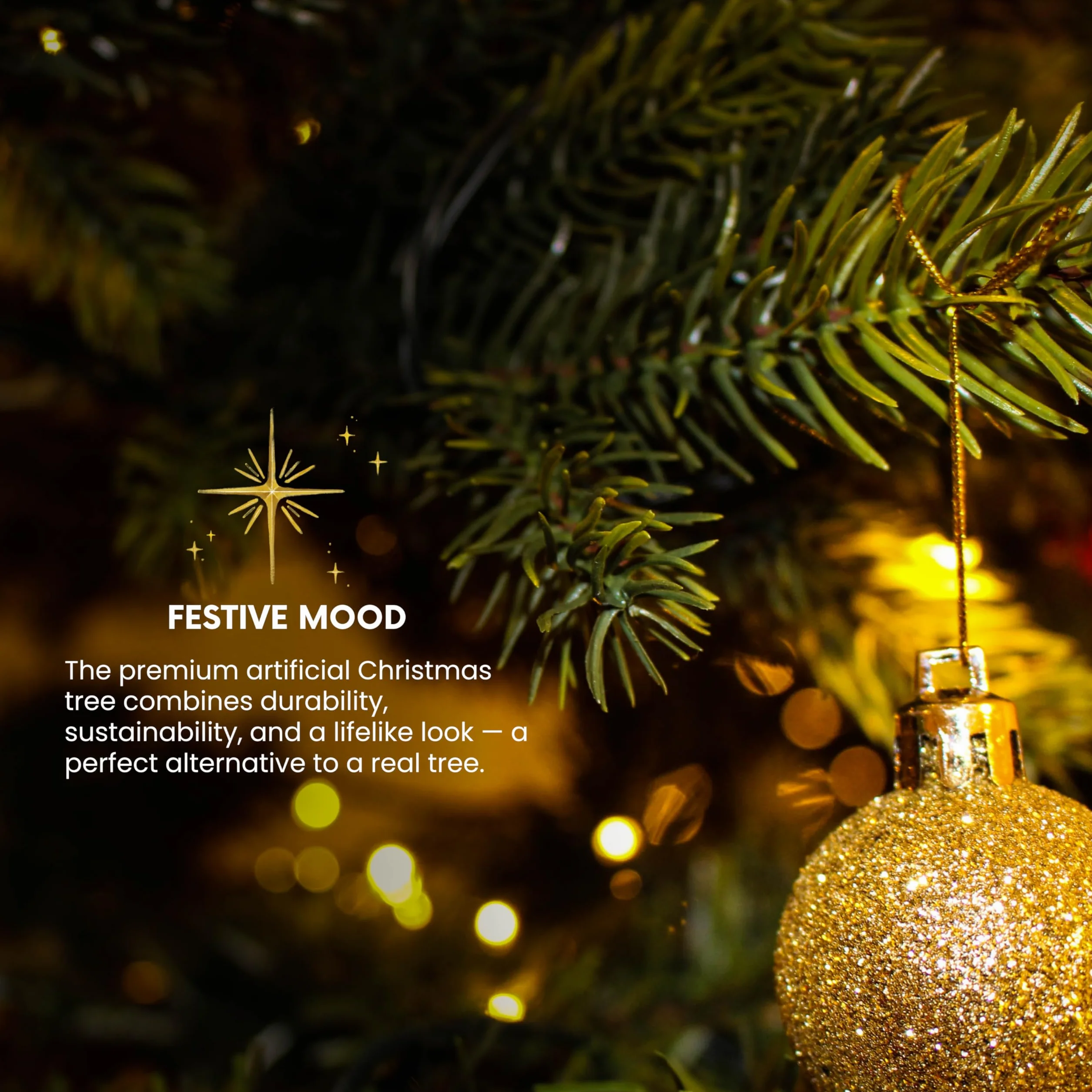 SMEREKA® Choinka Sztuczna 120 cm Jak Żywa [100% Odlew PE, Made in EU] Premium Gęsta Jodła Nordmanna - Naturalnie Wyglądająca Gałązka Christmas tree