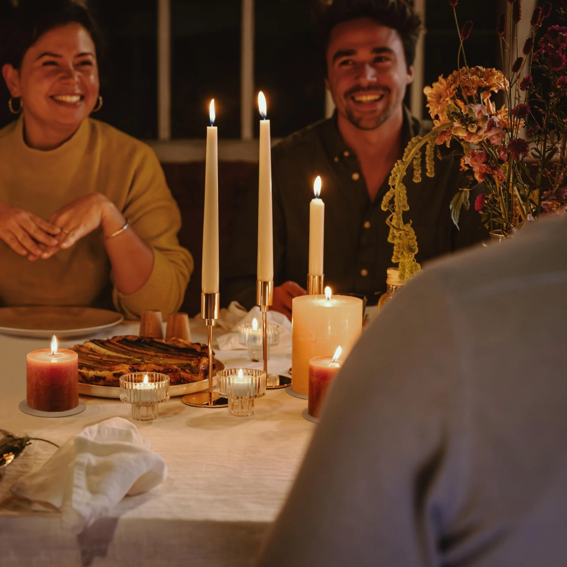 Spaas 14 Tapered Dinner Candles 21/220 mm, 8 Hours, Unscented, Biały