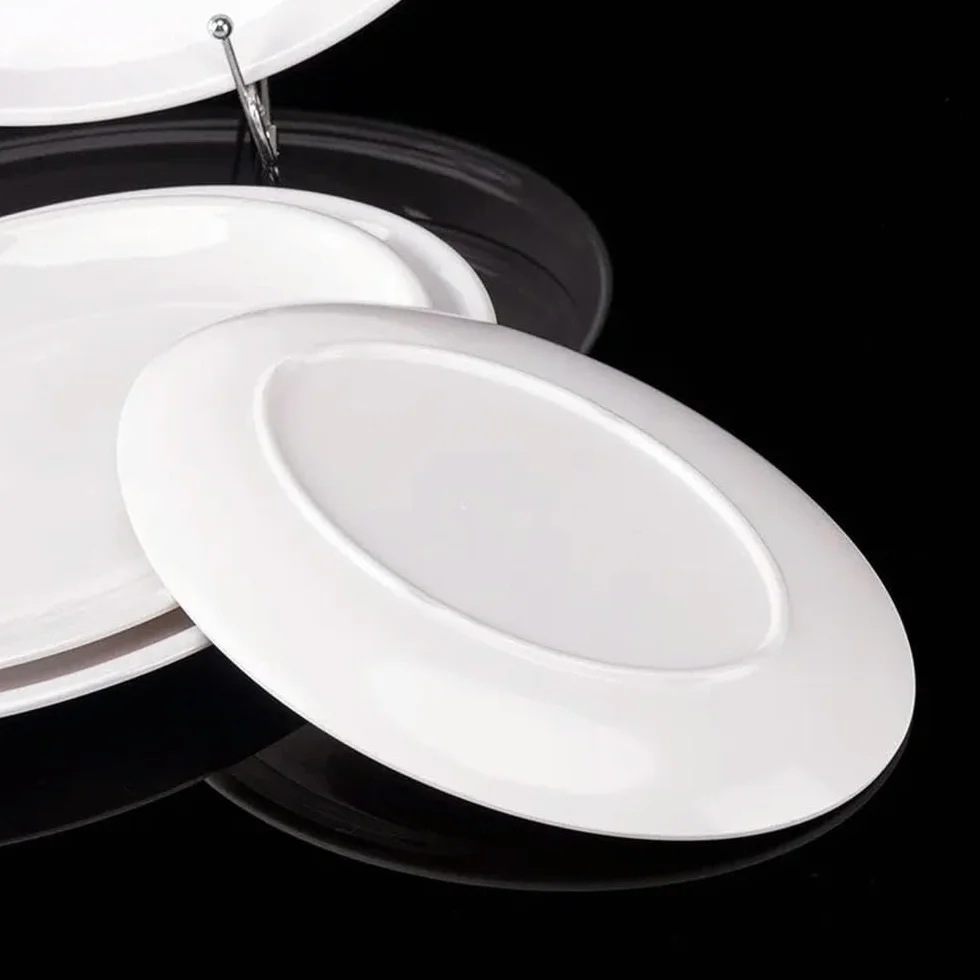 Zestaw owalnych białych talerzy melaminowych – 23-35 cm imitacja porcelany zastawa obiadowa trwałe płaskie tace na steky do kuchni i hotelu jadalni elegancka zastawa stołowa