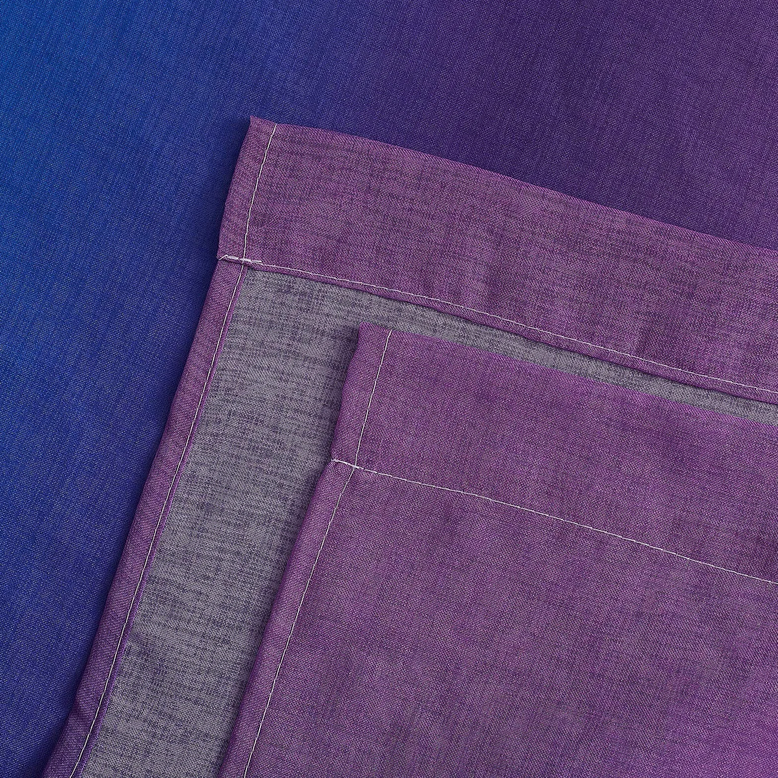 NICETOWN Zasłony welonowe z oczkami - welon lniany efekt świetlny naturalny filtr wielokolorowy elegancki gradient dekoracyjny do salonu, sypialni, 140 x 245, tęcza, 2 szt