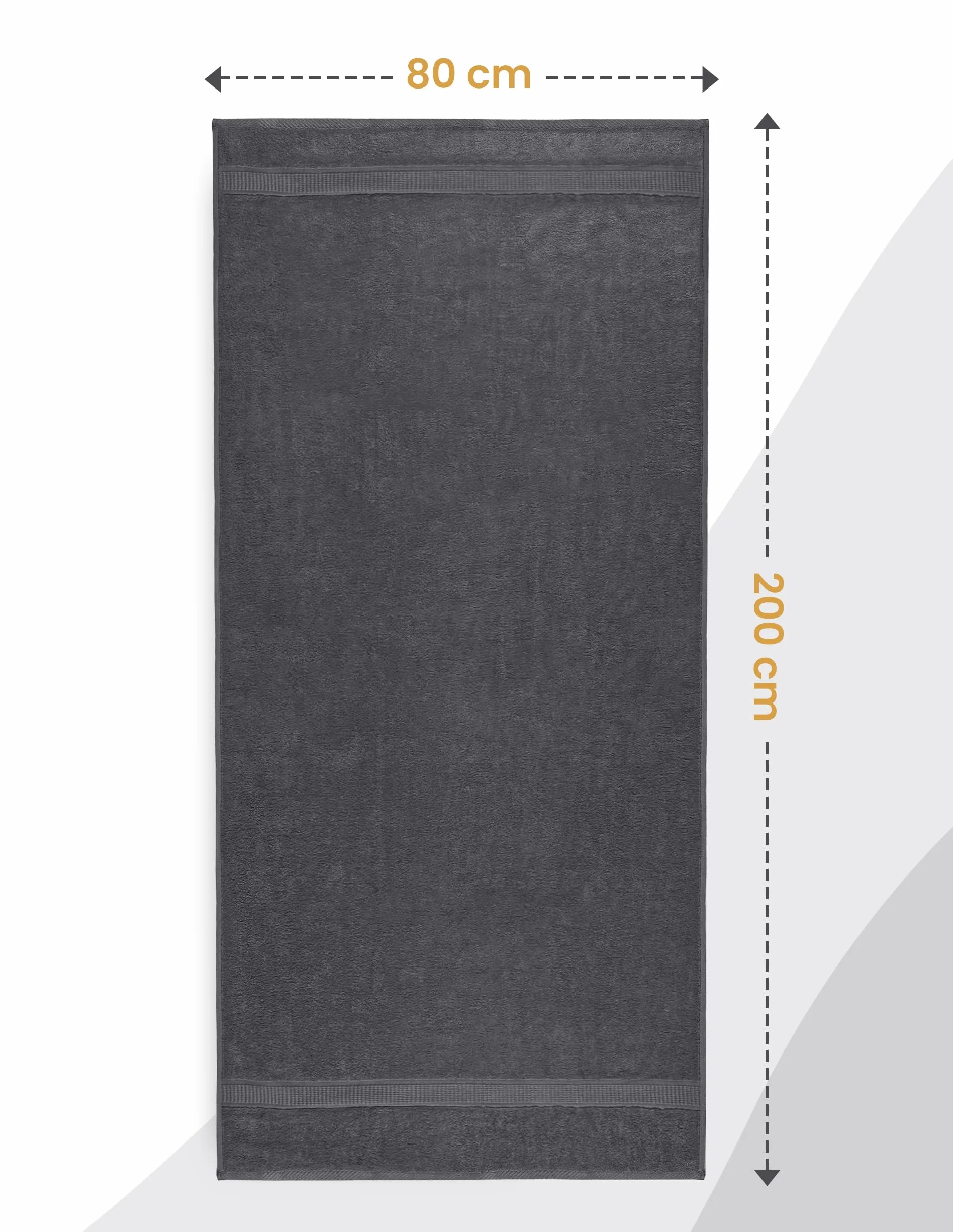 Utopia Towels - 2-pak ręczników do sauny, 80x200 cm, 100% bawełna z pętelką do zawieszania, duże chłonne ręczniki kąpielowe XXL (Szary)