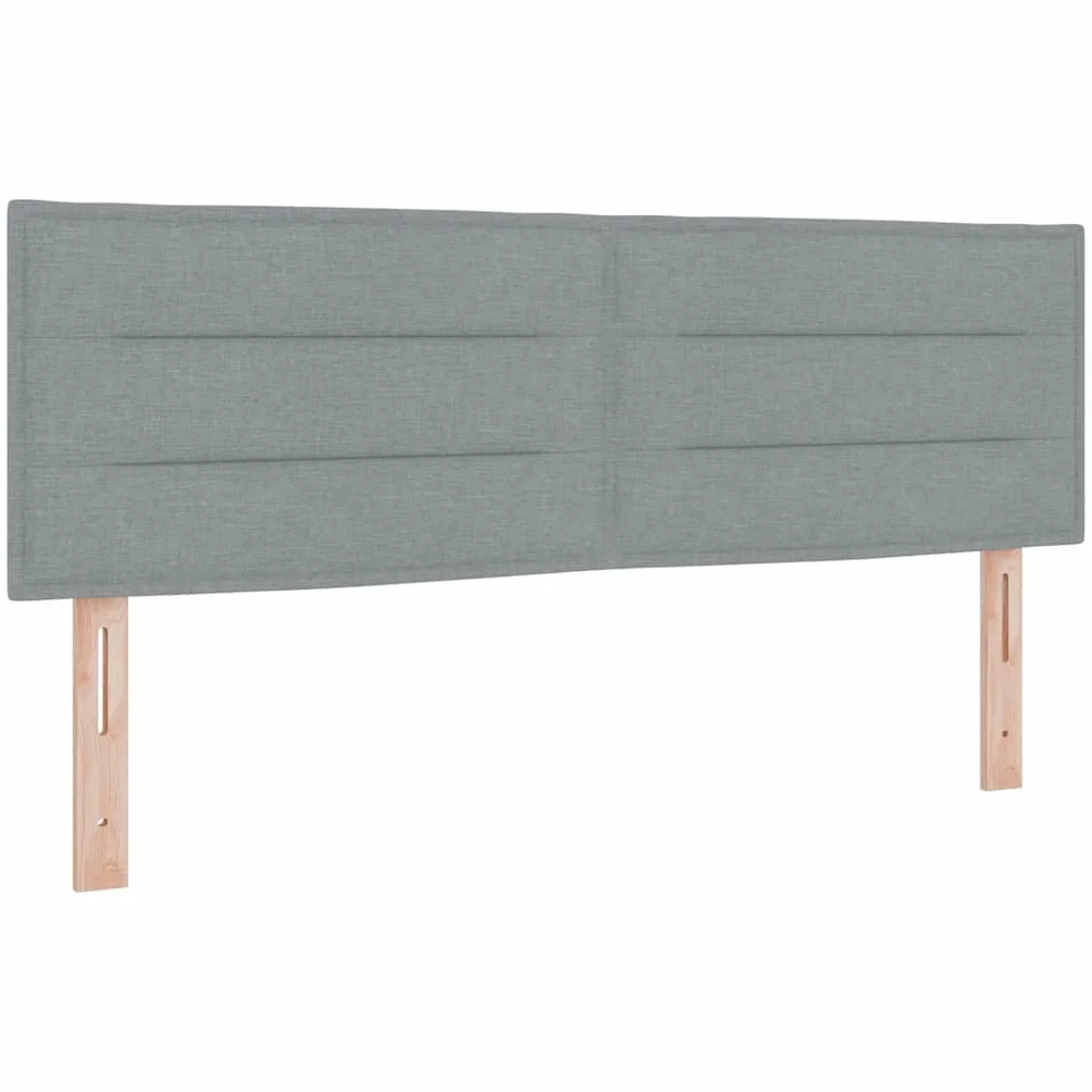 Nowoczesne łóżko z podświetleniem LED Model Standard 140x190 cm Szary | Łóżko z regulowanym zagłówkiem LED Jasnoszary 140x190 cm tkanina z materacem sprężynowym do sypialni
