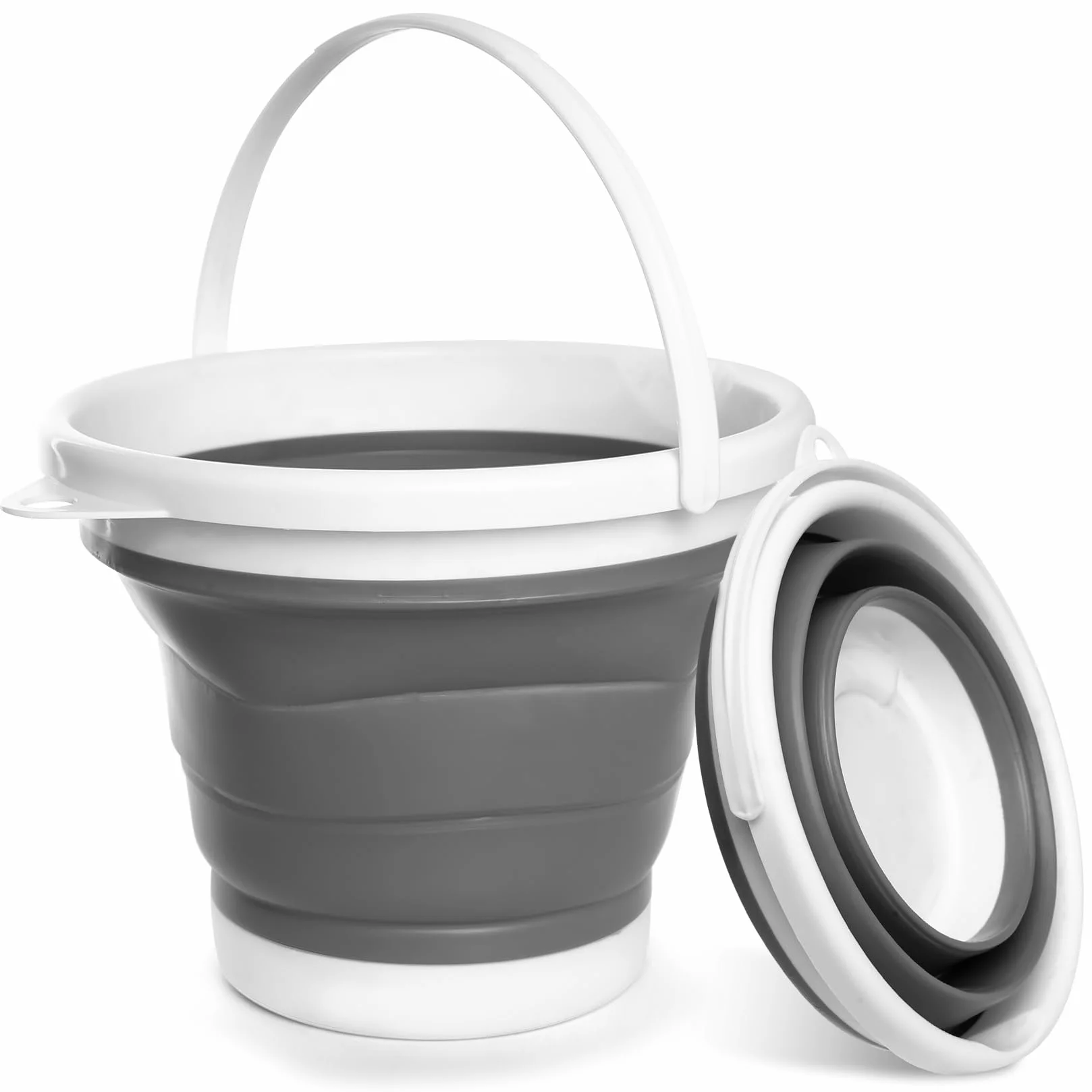 Składane wiadro o pojemności 5 l, składane wiadro do czyszczenia 5 l, składane wiadro na wodę, tworzywo sztuczne, oszczędność miejsca, na kemping, plażę, wędkowanie, pranie samochodu