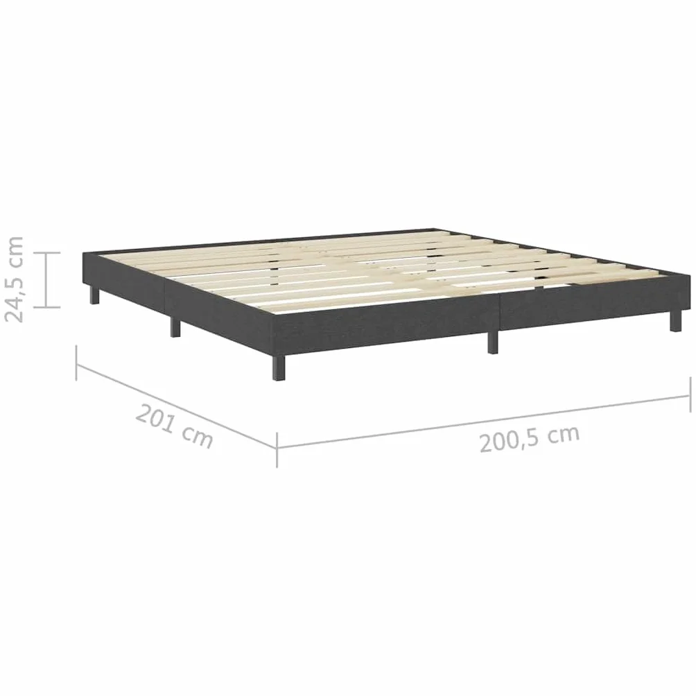 Rama łóżka kontynentalnego, szara, materiał 200 x 200 cm, z wytrzymałą metalową ramą z płyty MDF, do łóżka podwójnego, tapicerowanego, do przechowywania, dla młodzieży, łóżka dziecięcego