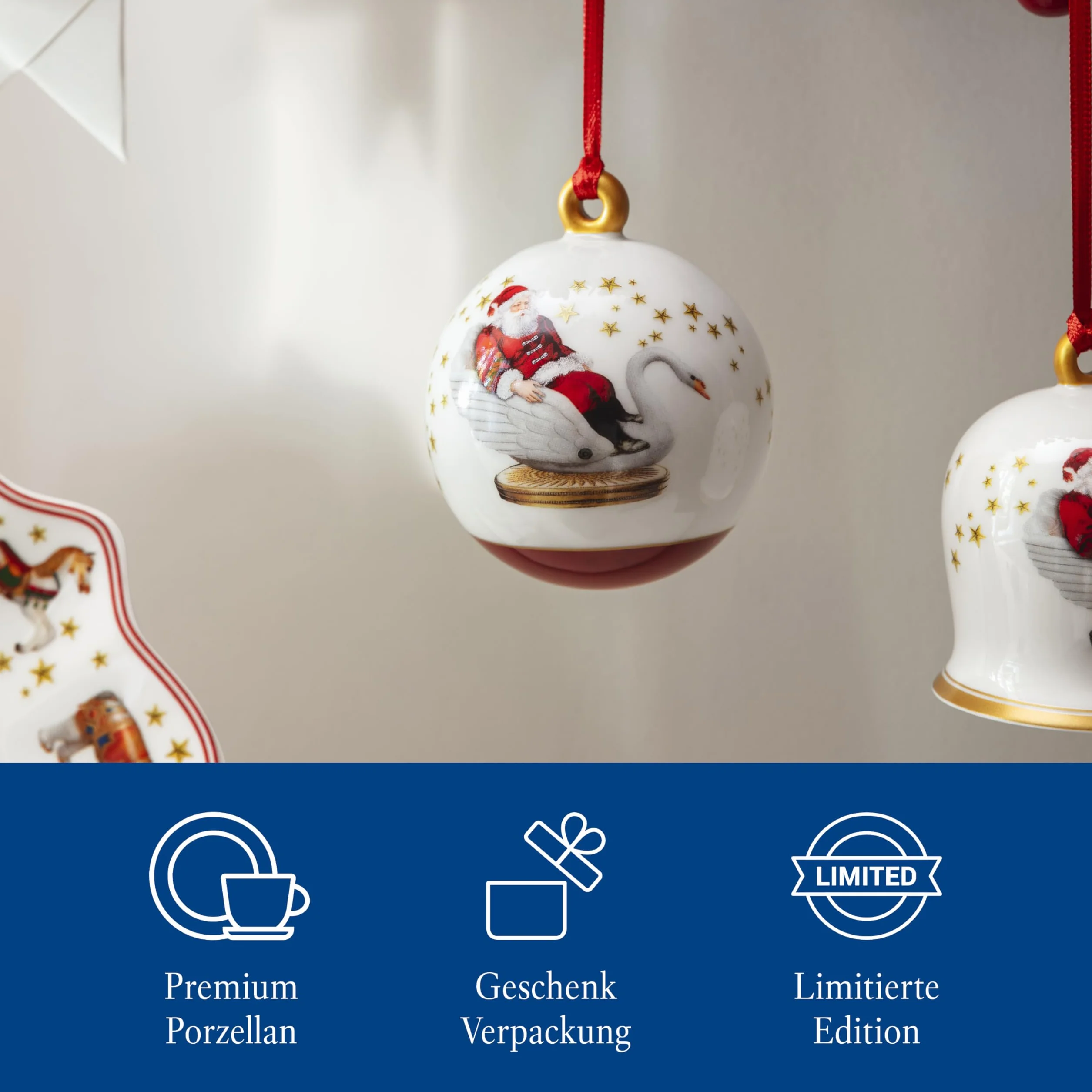 Villeroy & Boch – Annual Christmas Edition, ozdoba, bombka, edycja 2024, porcelana Premium, ekskluzywny przedmiot kolekcjonerski, 6,5 x 6,5 x 8 cm