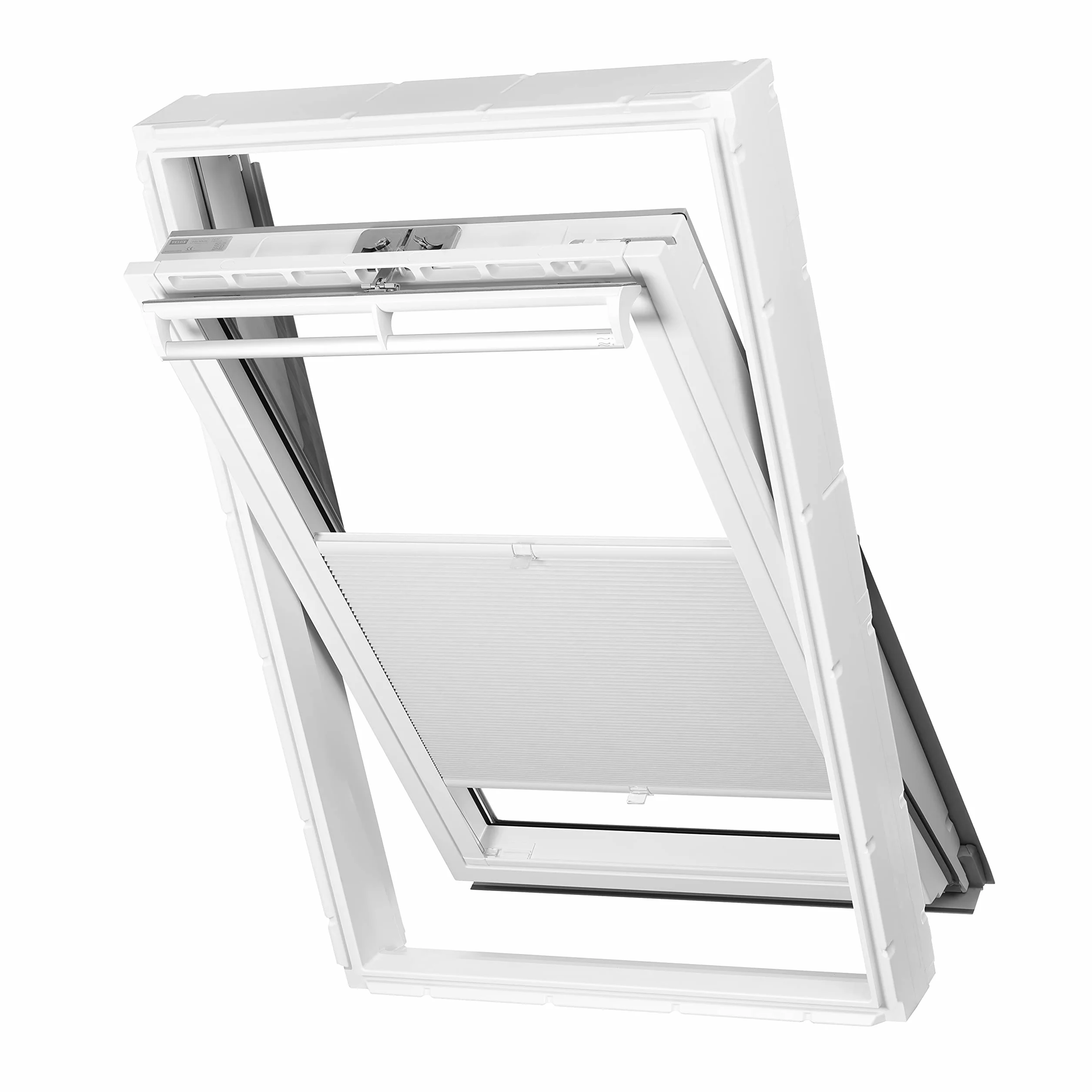 Ventanara® Okno dachowe, roleta o strukturze plastra miodu, bez wiercenia, pasuje do okien Velux, żaluzja plisowana, napięta taśma montażowa (PK08, szara zaciemniająca)