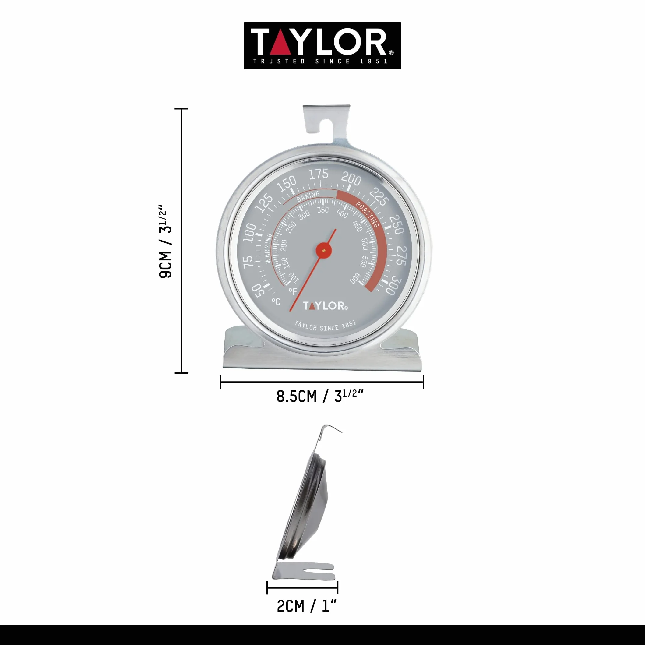 Taylor Pro Termometr do Piekarnika Stal Nierdzewna 18,2 x 13,4 x 4 cm
