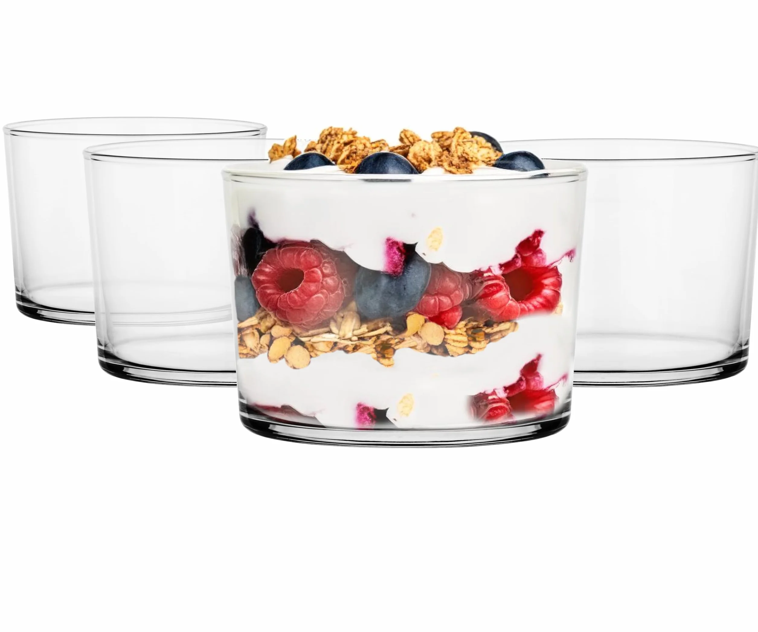 Glasmark KROSNO 1992 Szklanki kubek do lodów, 4 sztuki, miska na lody 150 ml, miska deserowa, szklana, nadaje się do mycia w zmywarce