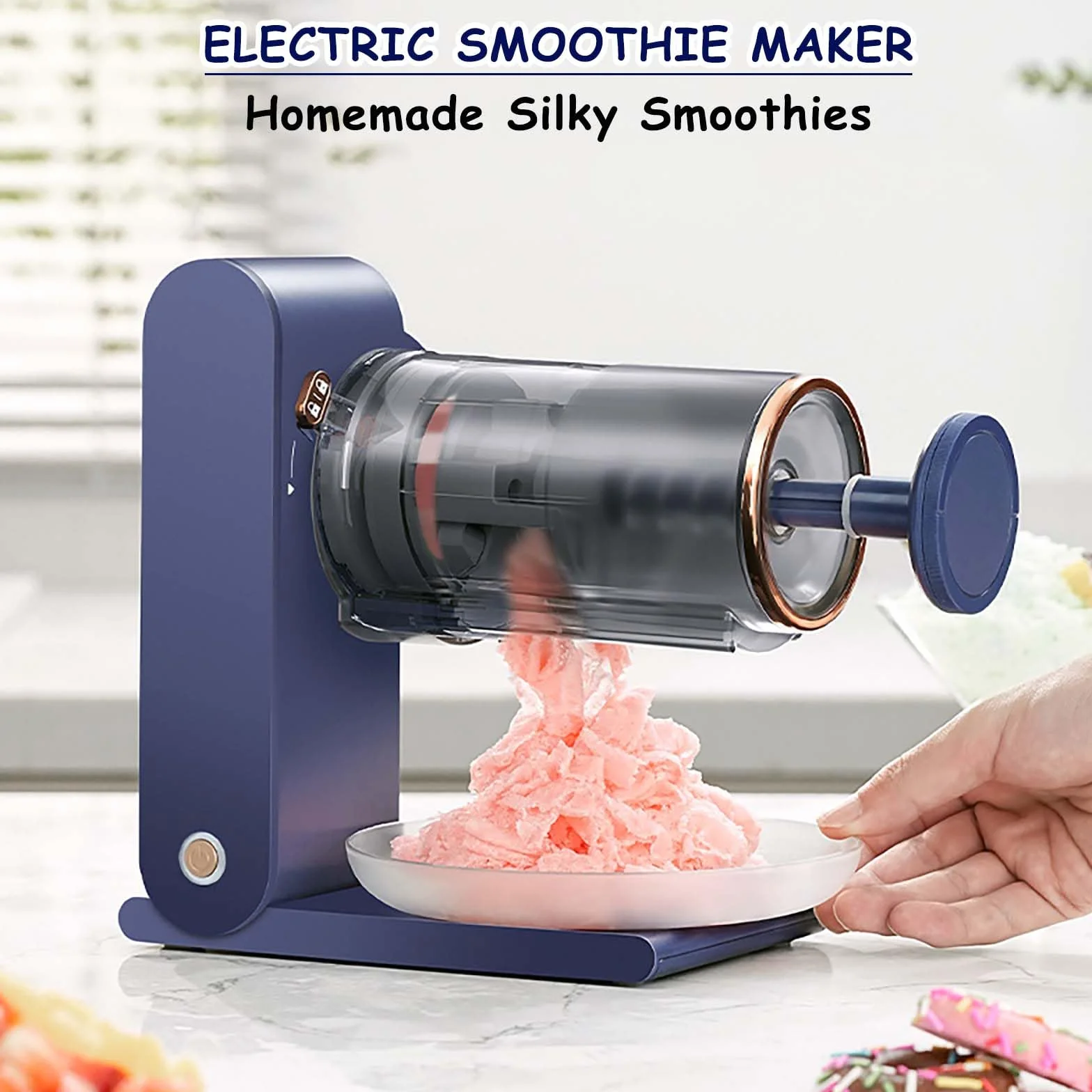 Przenośna maszyna do slushie - elektryczna maszyna do robienia rożków śnieżnych USB 1300 obr./min. Bateria 2000 Mah, bezpieczeństwo indukcyjne i odłączana konstrukcja do koktajli mrożonych deserów