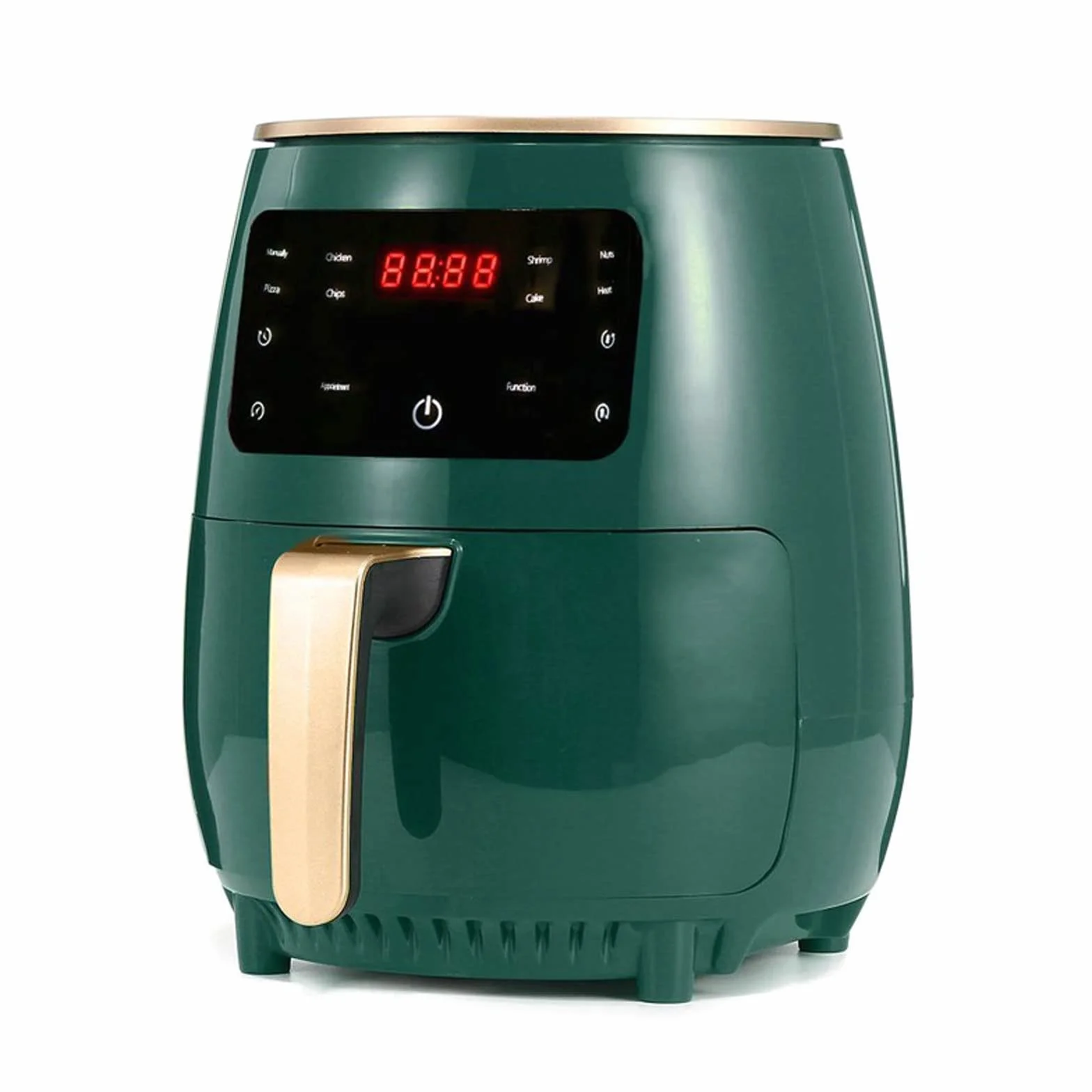 Frytkownica powietrzna, 4,5 l, beztłuszczowa, zdrowa frytkownica, kontrola temperatury/czasu, inteligentny dotykowy wyświetlacz LCD, głęboka frytkownica powietrzna z wyjmowanym koszem (kolor: czarny)