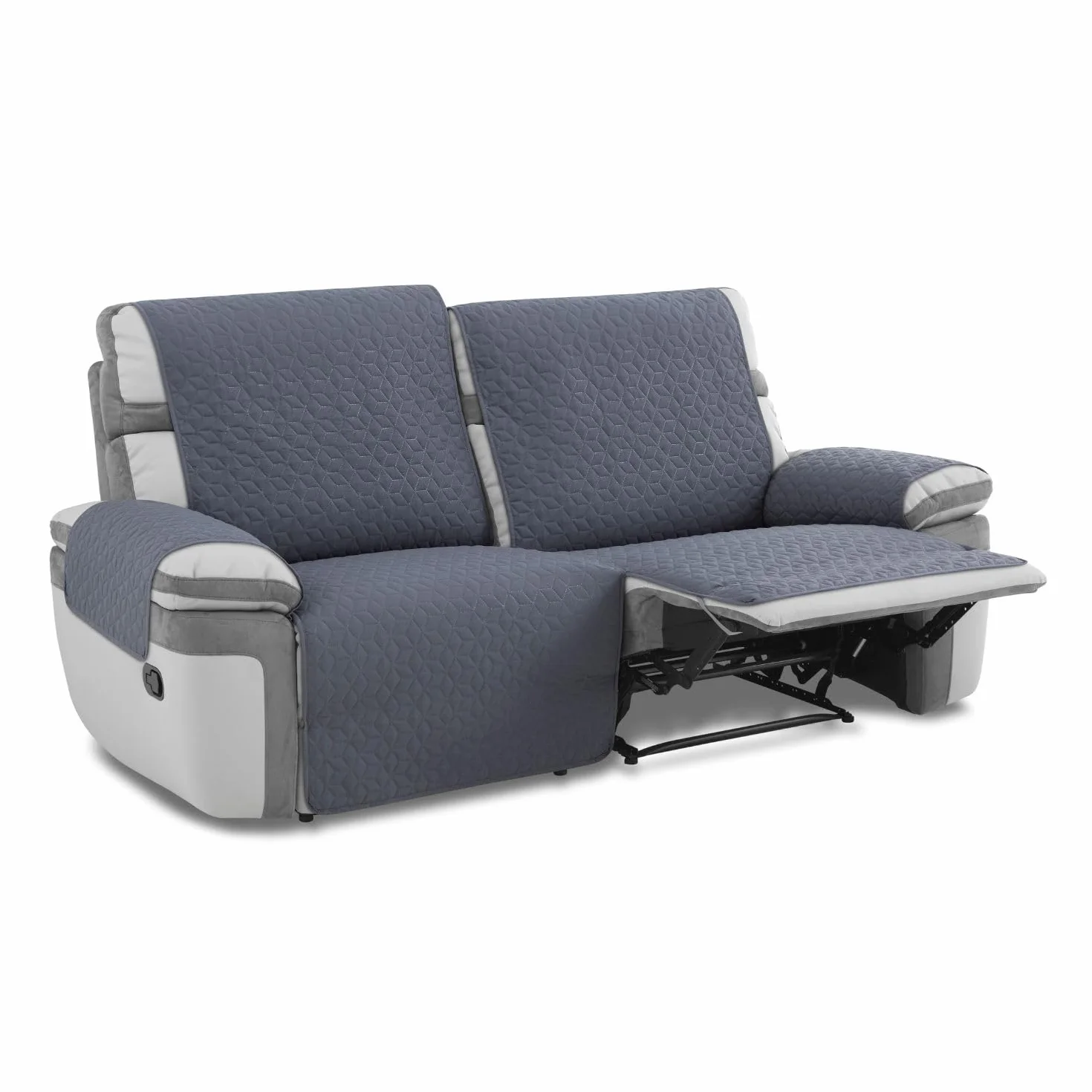MAXIFUNDAS-Pokrywa Wyściełana sofa Relax 2-osobowa Slam, Szary.